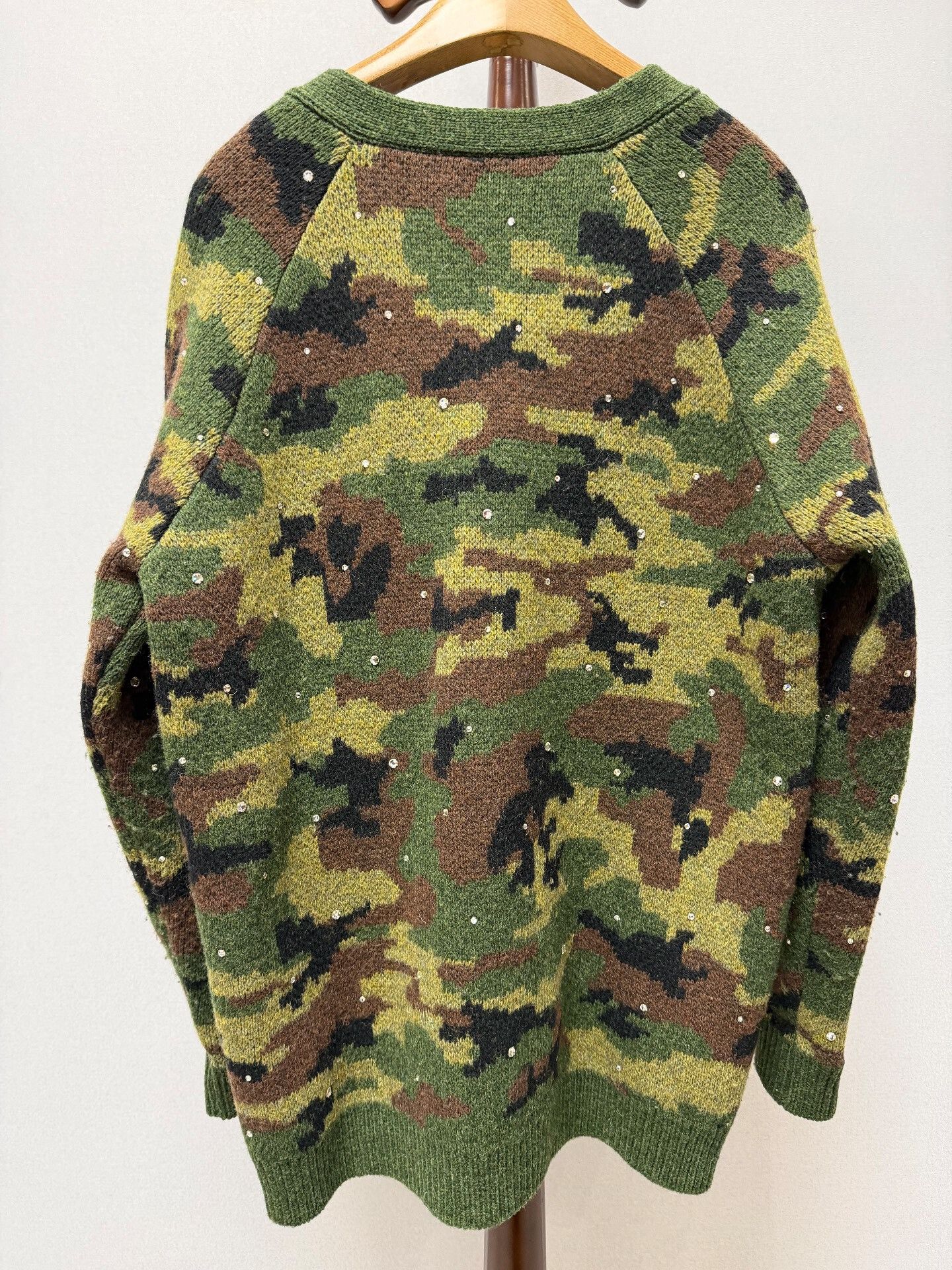 Miu Miu Miu Miu Camouflage Diamond Wool Cardigan Size S / US 4 / IT 40 - 2 Thumbnail