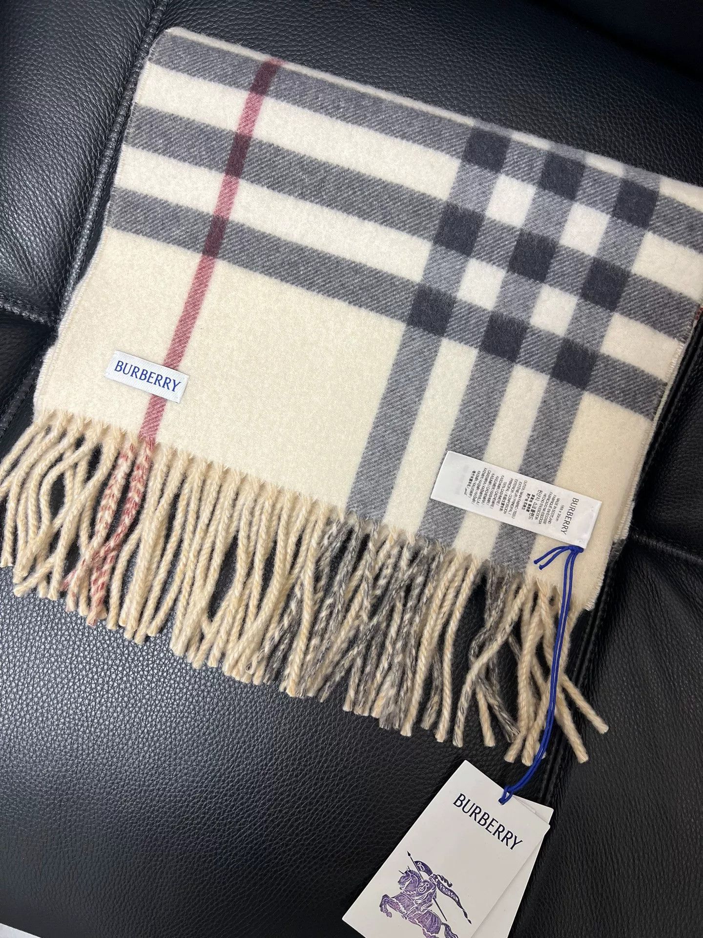 Burberry Burberry Cashmere Fringe Scarf Size ONE SIZE - 2 Thumbnail