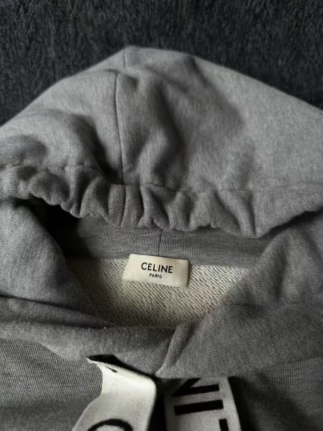 Celine Celine Gray Drawstring Letter Hoodie Size US XL / EU 56 / 4 - 2 Thumbnail