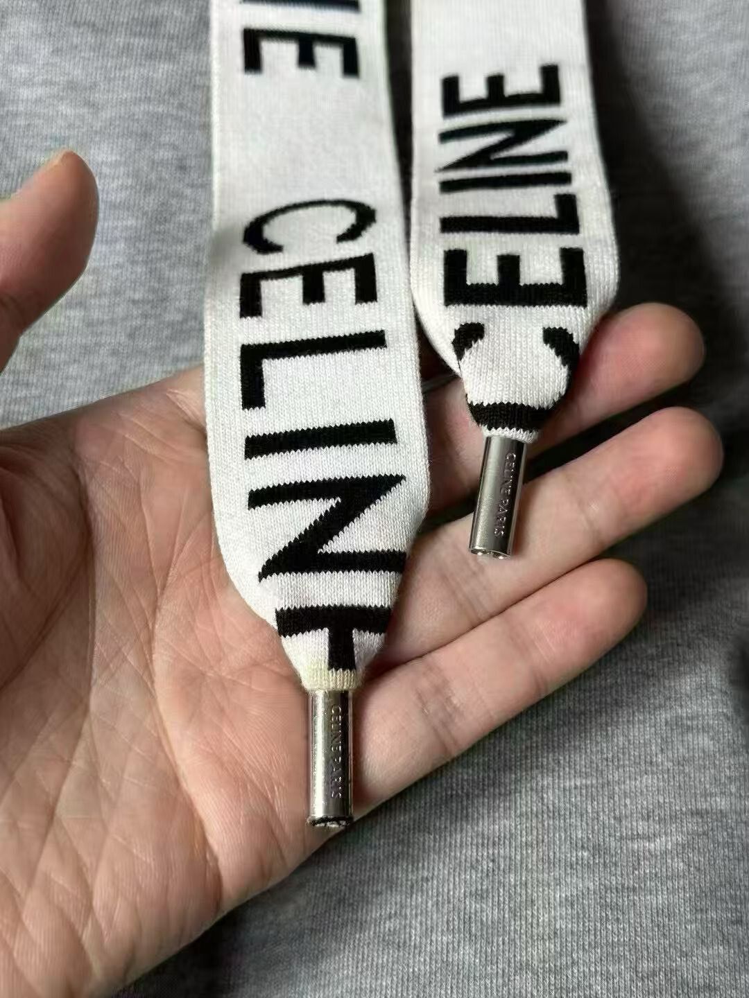 Celine Celine Gray Drawstring Letter Hoodie Size US XL / EU 56 / 4 - 4 Thumbnail