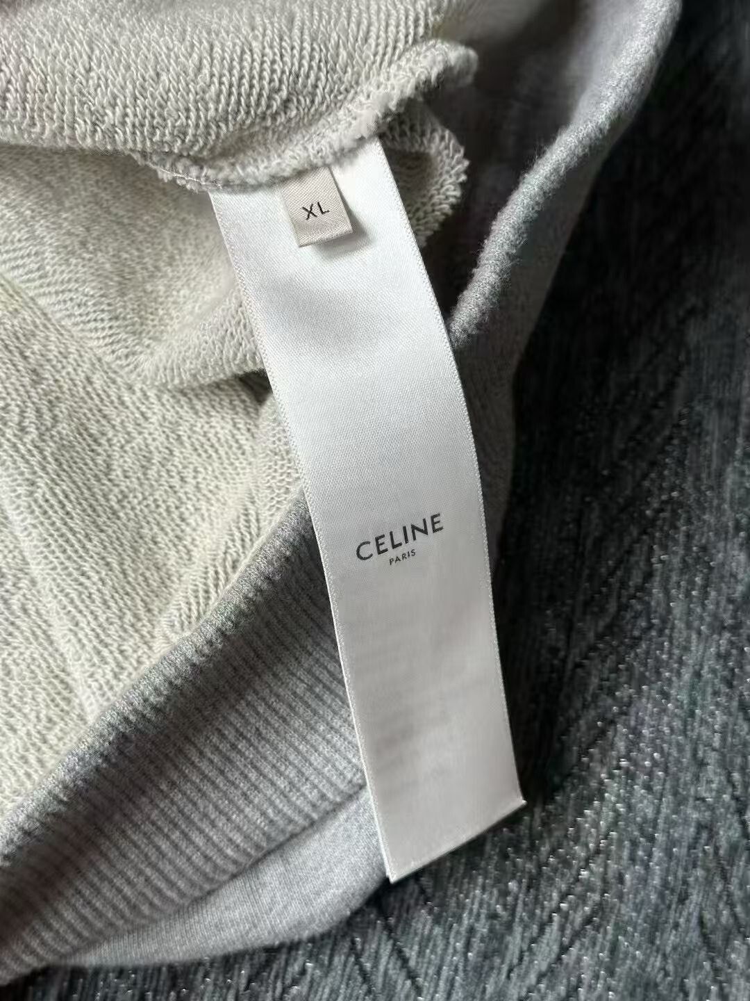 Celine Celine Gray Drawstring Letter Hoodie Size US XL / EU 56 / 4 - 3 Thumbnail