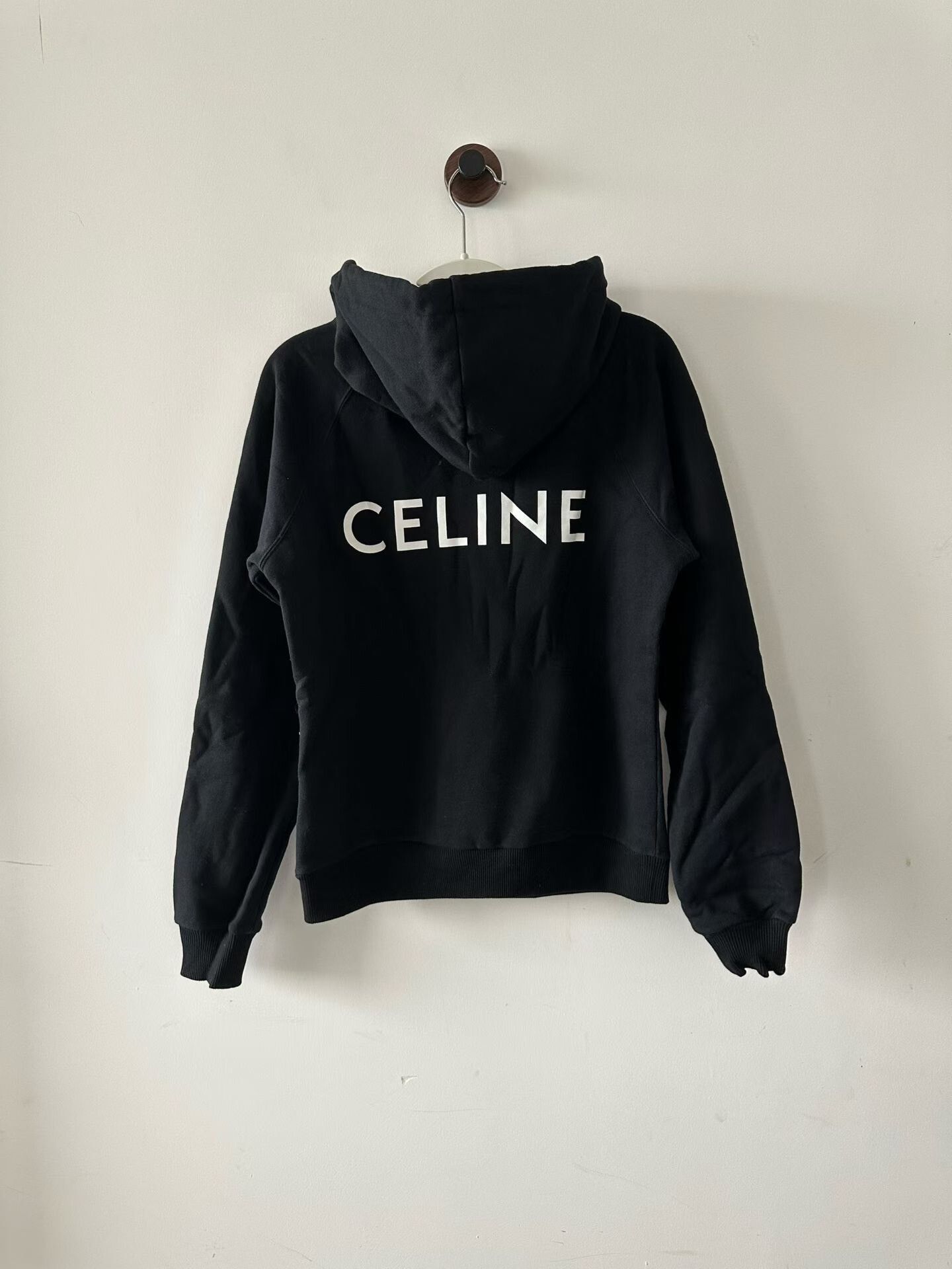 Celine Celine Black Back Logo Hoodie Size US S / EU 44-46 / 1 - 2 Thumbnail