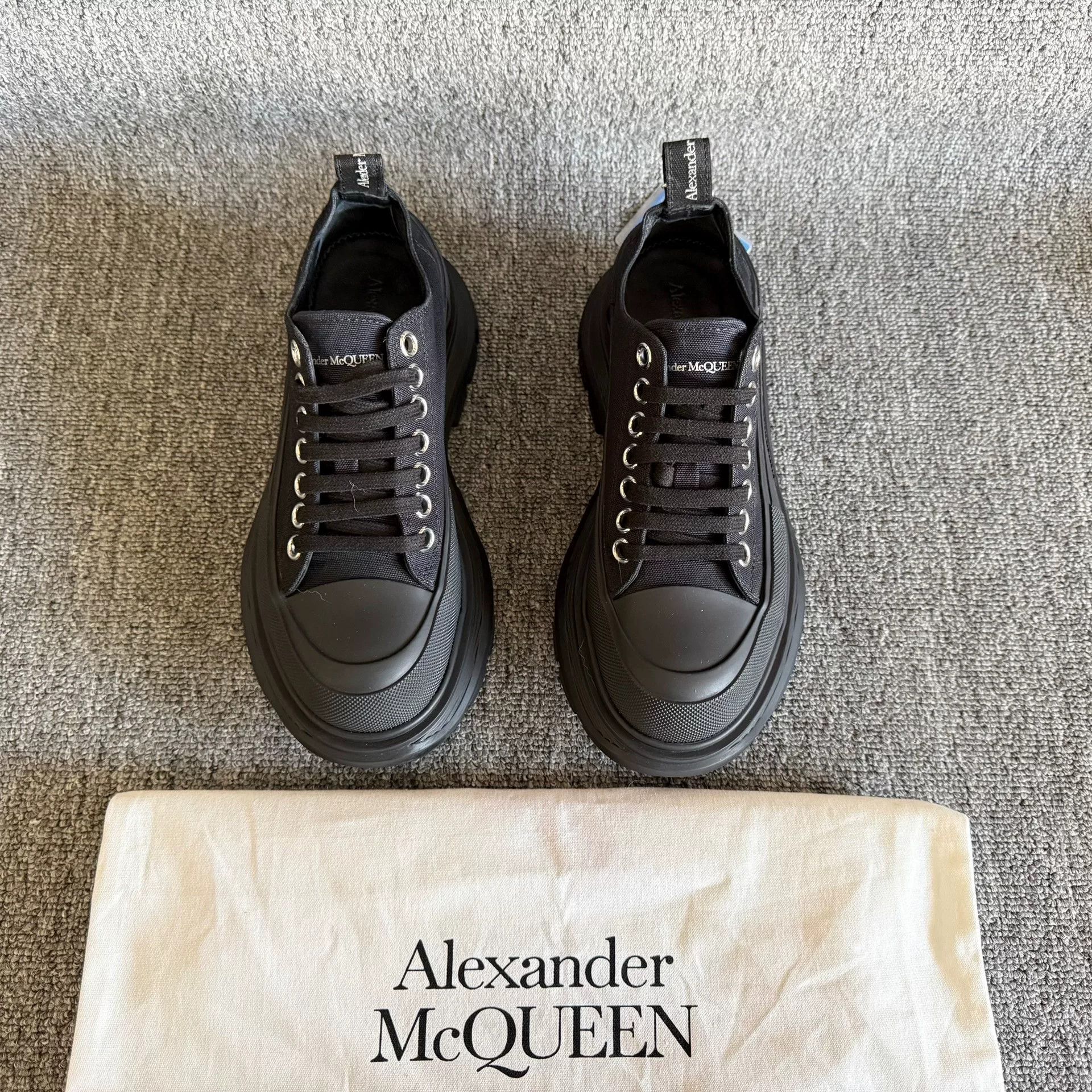 Alexander McQueen Alexander McQueen Platform Black Canvas Shoes Size US 6 / IT 36 - 3 Thumbnail