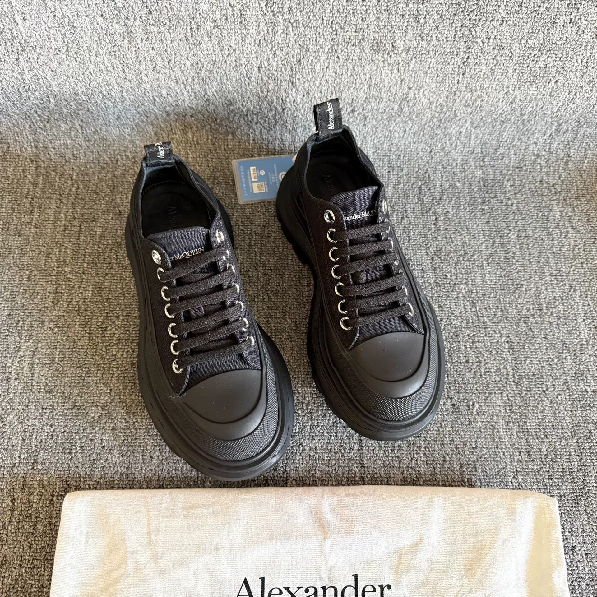 Alexander McQueen Alexander McQueen Platform Black Canvas Shoes Size US 6 / IT 36 - 6 Thumbnail