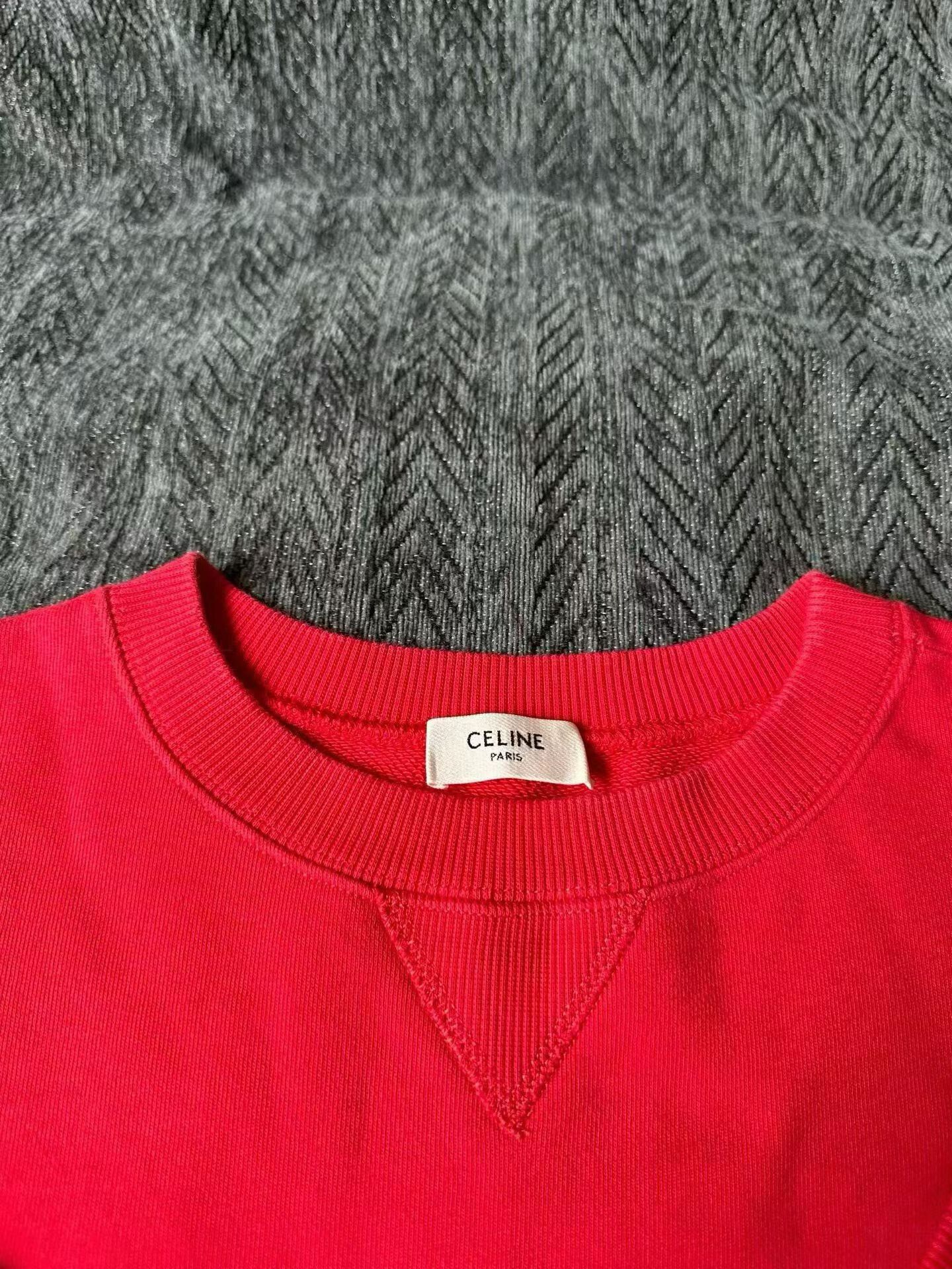 Celine Celine Red Triomphe Logo Hoodie Size XS / US 0-2 / IT 36-38 - 3 Thumbnail
