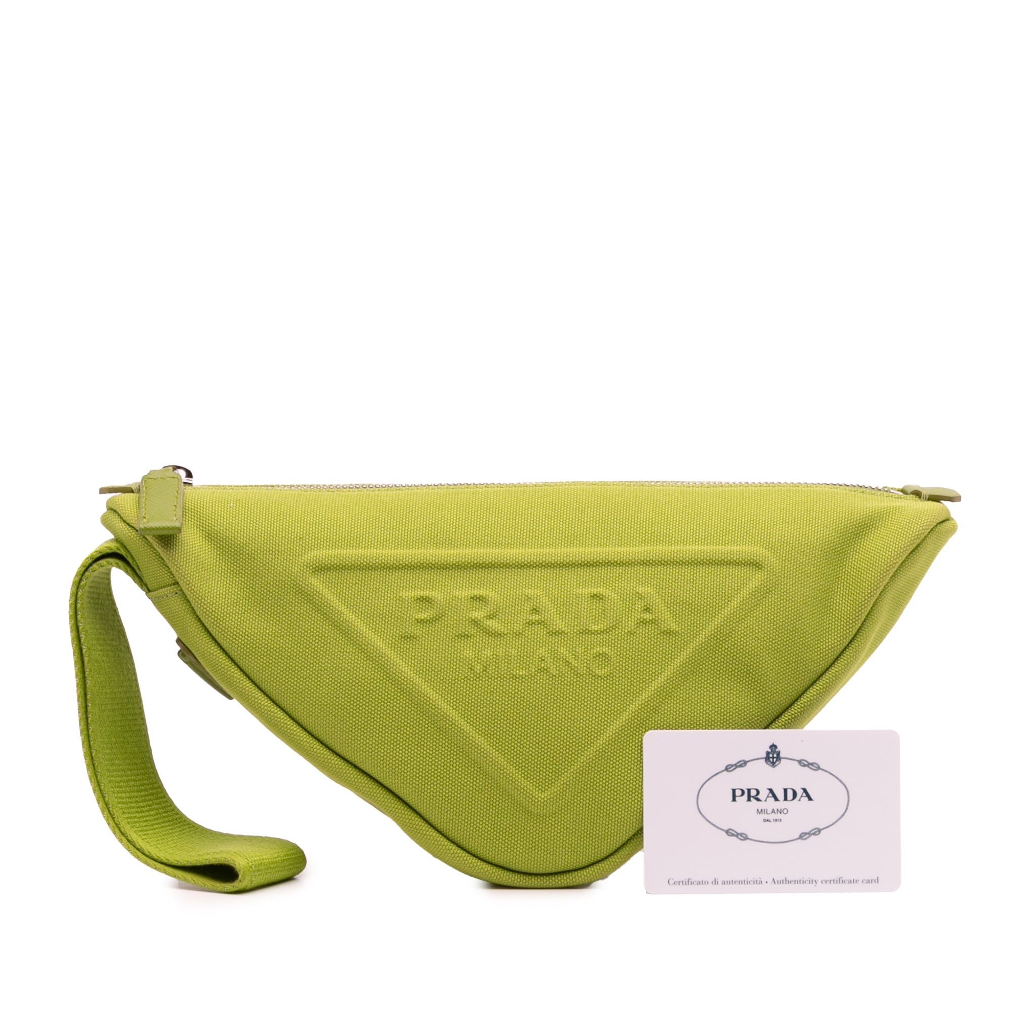 Prada Canvas Canapa Triangle Logo Wristlet Clutch Size ONE SIZE - 11 Thumbnail