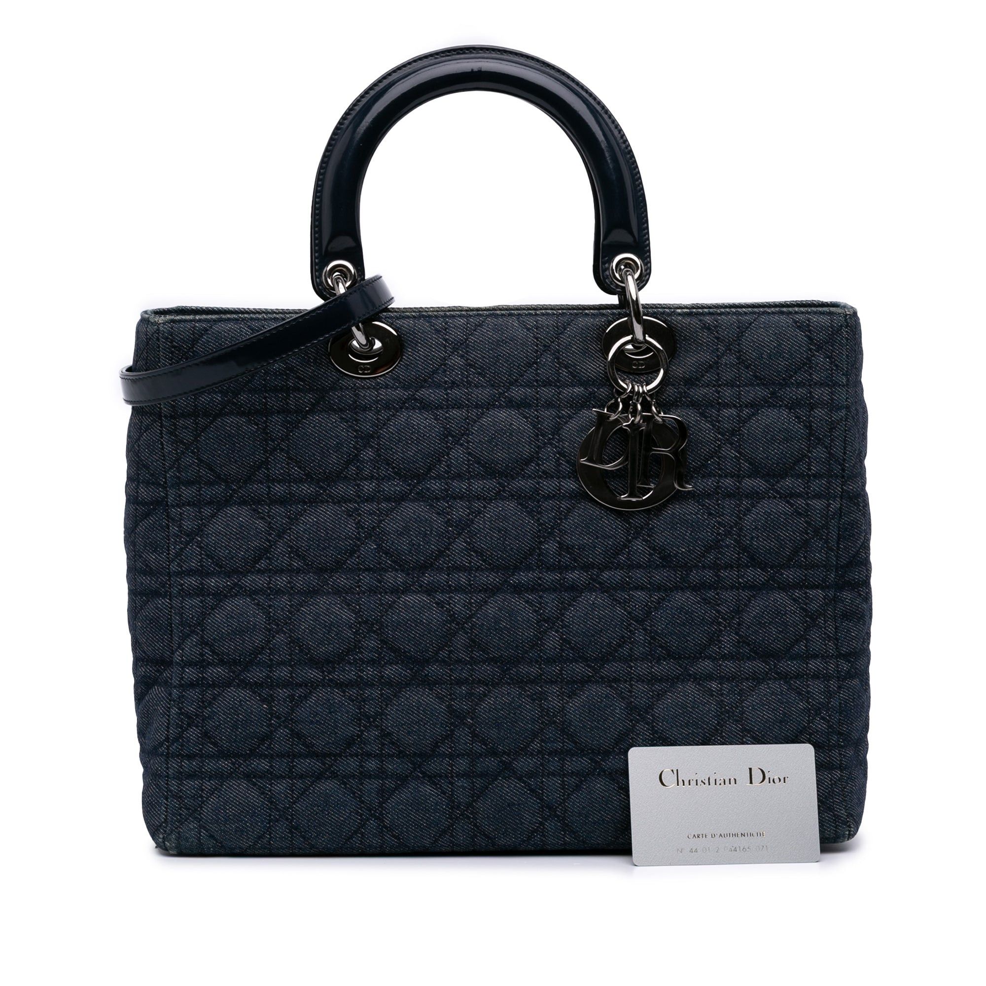Dior Large Denim Cannage Lady Dior Size ONE SIZE - 12 Thumbnail