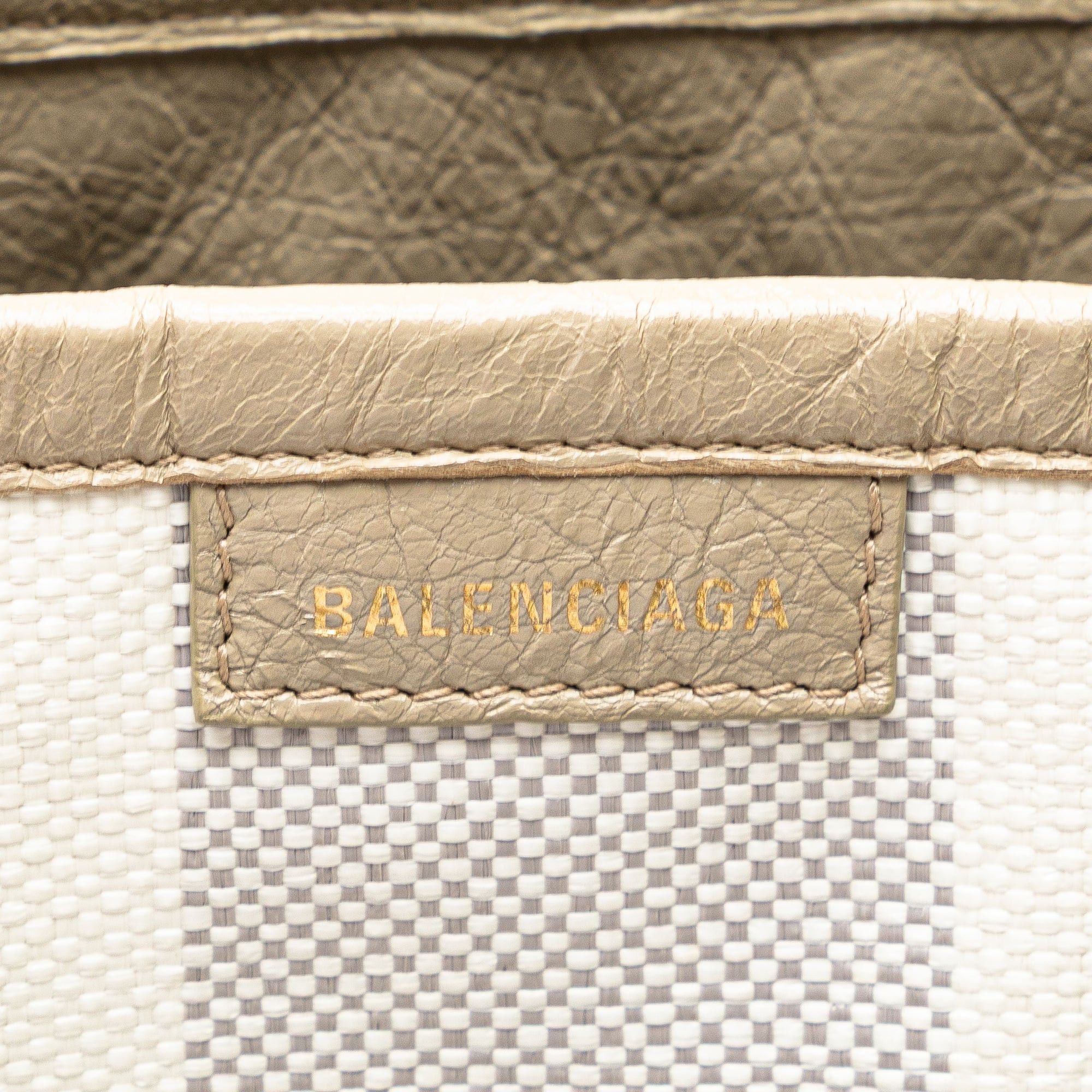 Balenciaga Medium Woven Calfskin Barbes East West Shopper Bag Size ONE SIZE - 5 Thumbnail