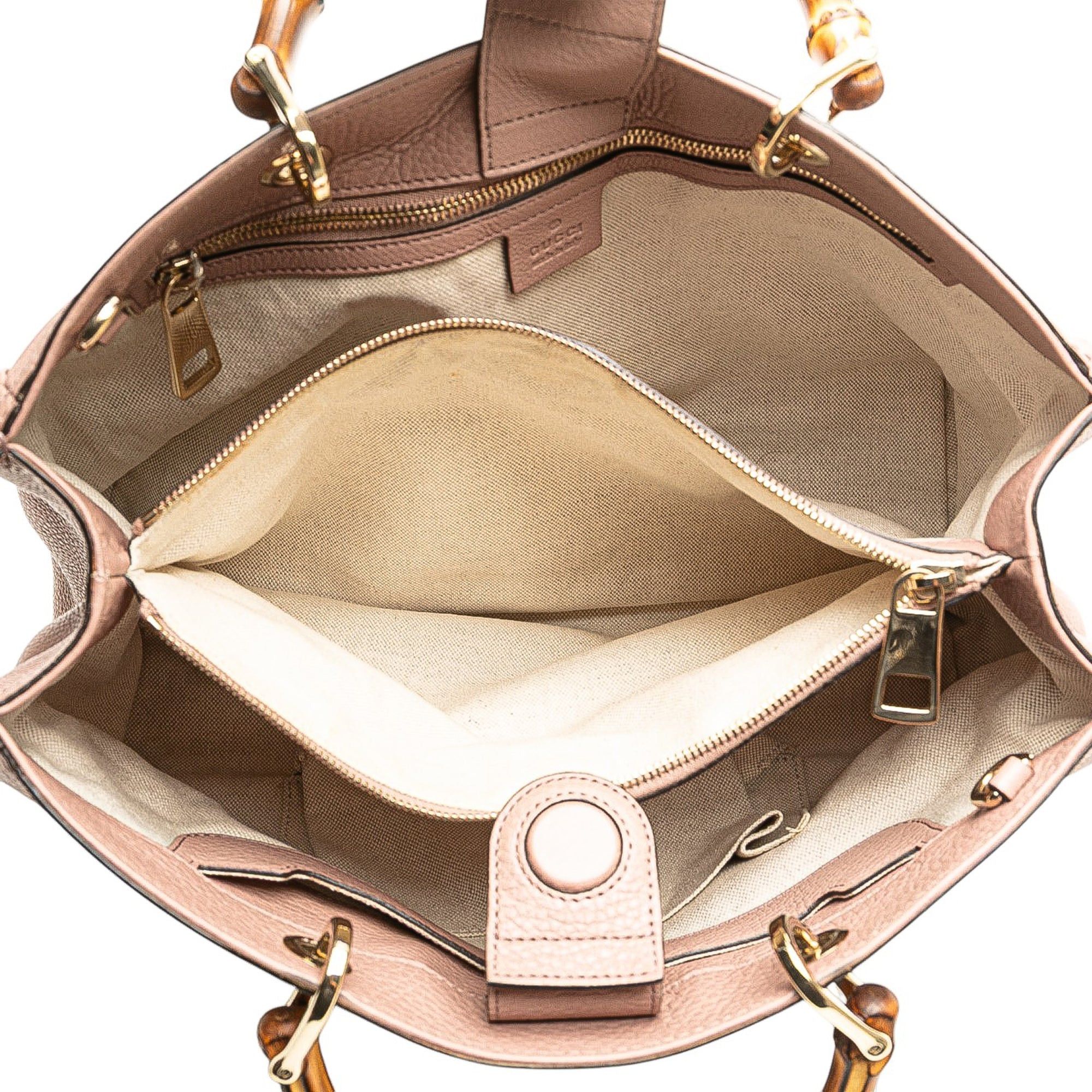 Gucci Medium Calfskin Bamboo Shopper Satchel Size ONE SIZE - 4 Thumbnail