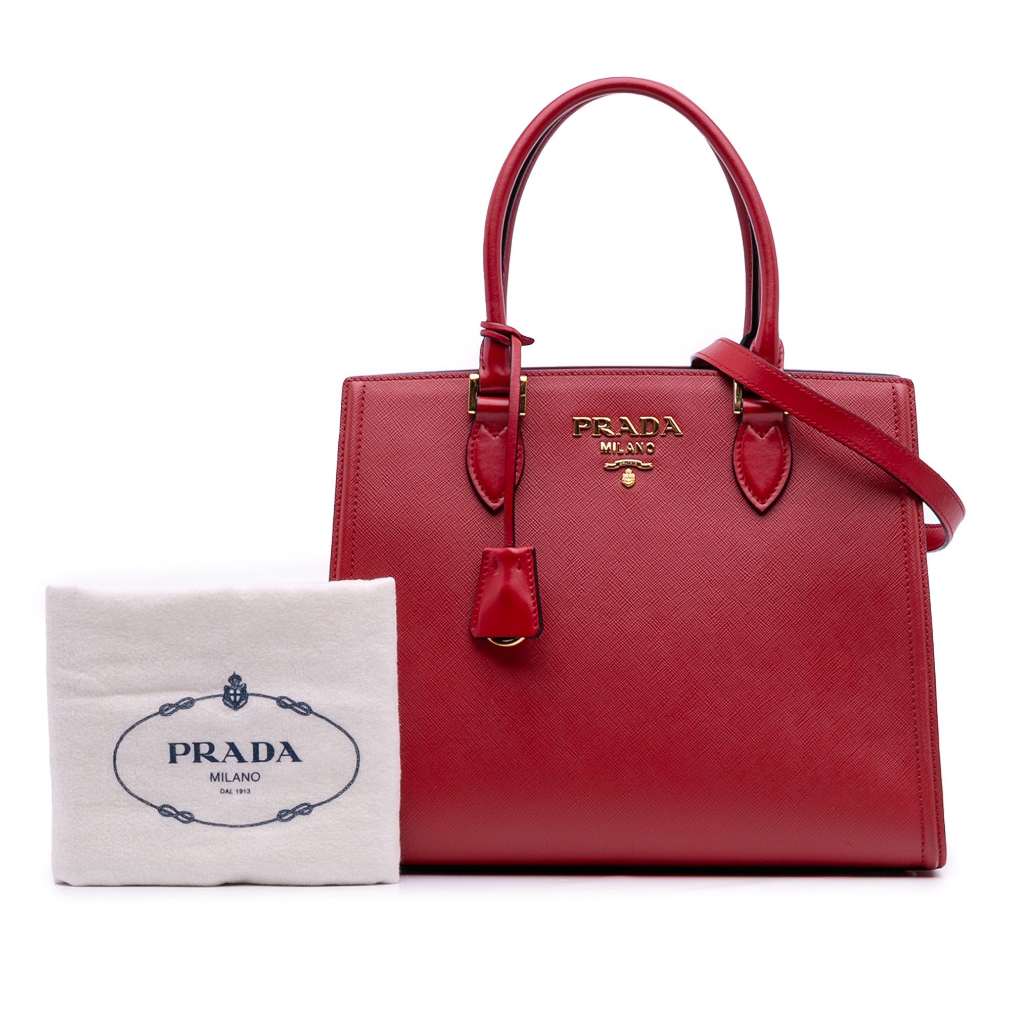 Prada Soft Calf Trimmed Saffiano Convertible Tote Size ONE SIZE - 13 Thumbnail