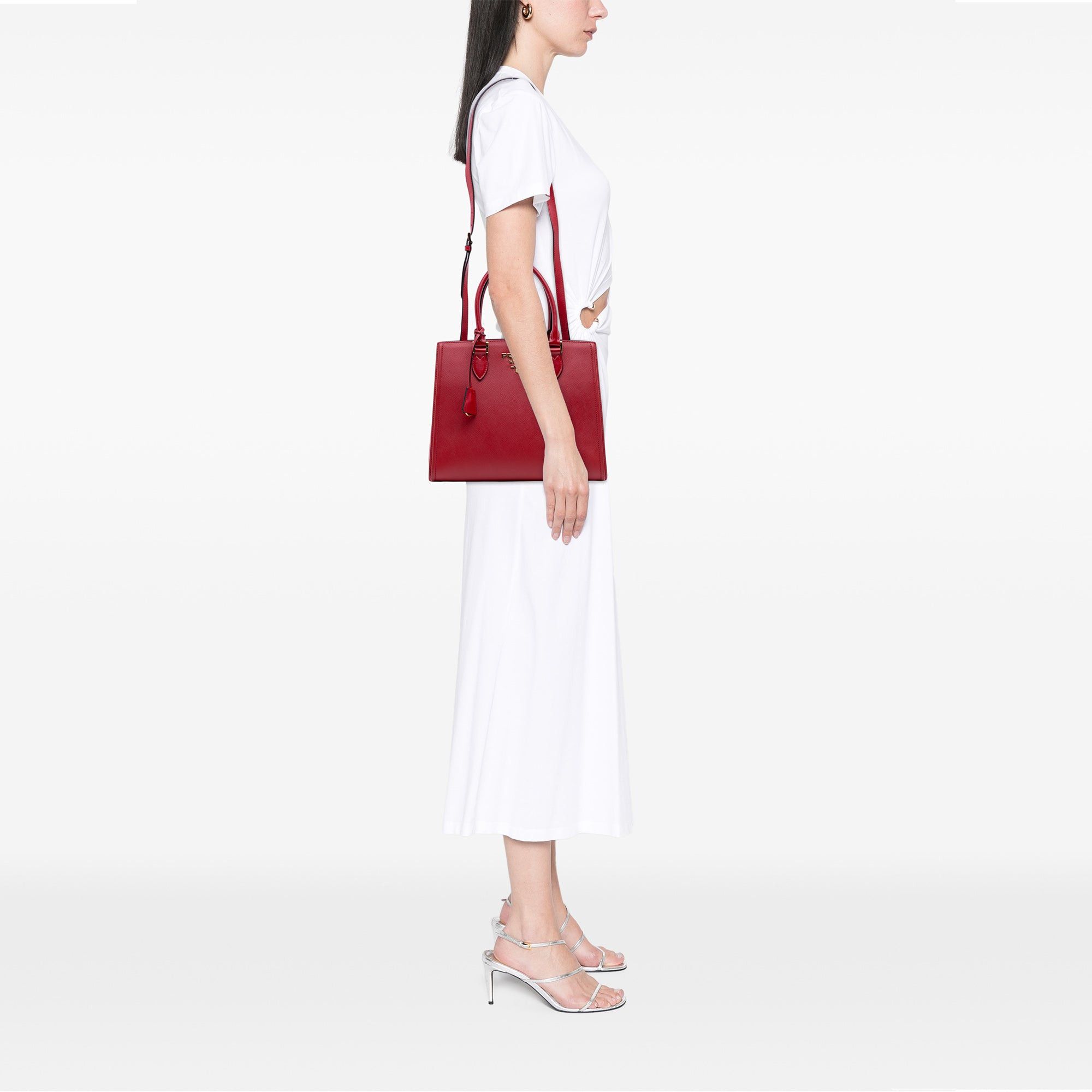 Prada Soft Calf Trimmed Saffiano Convertible Tote Size ONE SIZE - 12 Thumbnail