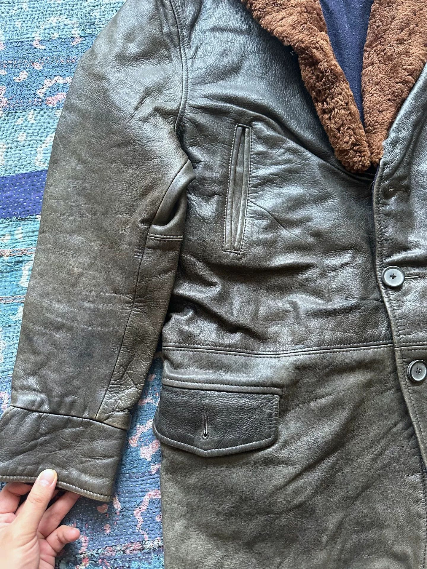 Levi's Vintage Clothing Levi's LVC Fur Collar Leather Jacket Size US M / EU 48-50 / 2 - 3 Thumbnail