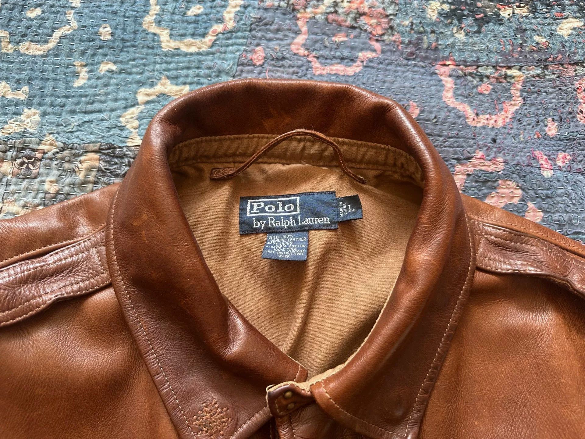 Polo Ralph Lauren Polo Ralph Lauren A2 Leather Jacket Size US L / EU 52-54 / 3 - 3 Thumbnail