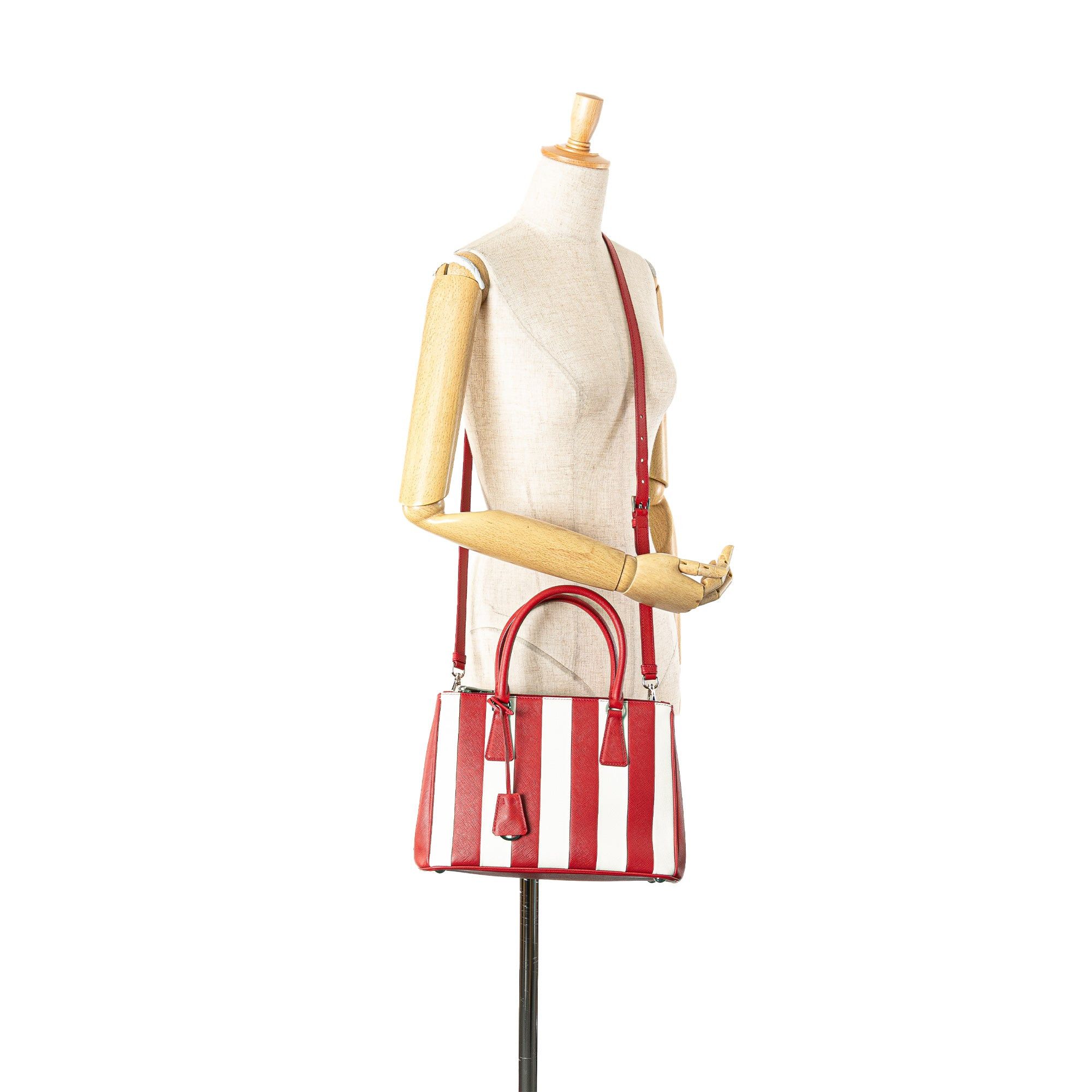 Prada Small Bicolor Saffiano Galleria Double Zip Satchel Size ONE SIZE - 11 Thumbnail
