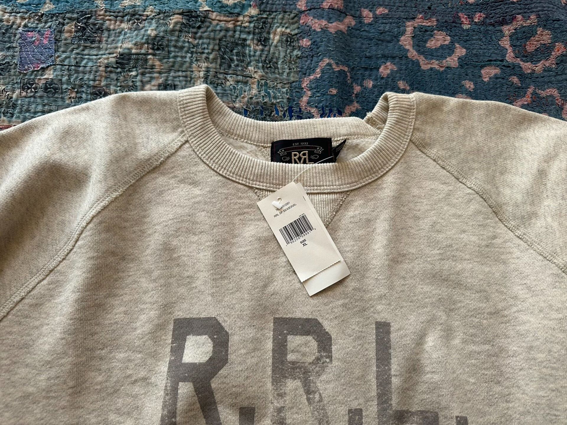 RRL Ralph Lauren RRL Ralph Lauren Logo Sweatshirt Size US XL / EU 56 / 4 - 2 Thumbnail