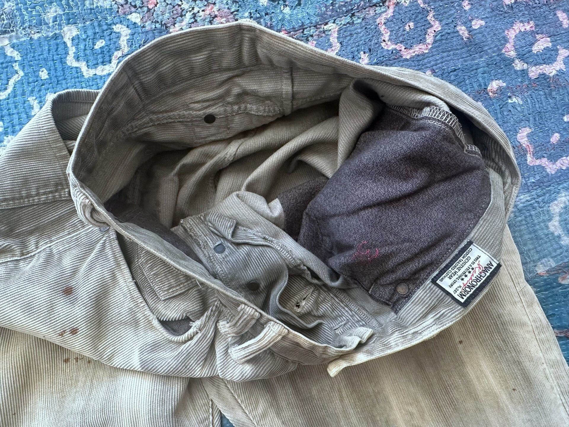 ANACHRONORM Anachronorm Corduroy Distressed Casual Pants Size US 32 / EU 48 - 5 Thumbnail