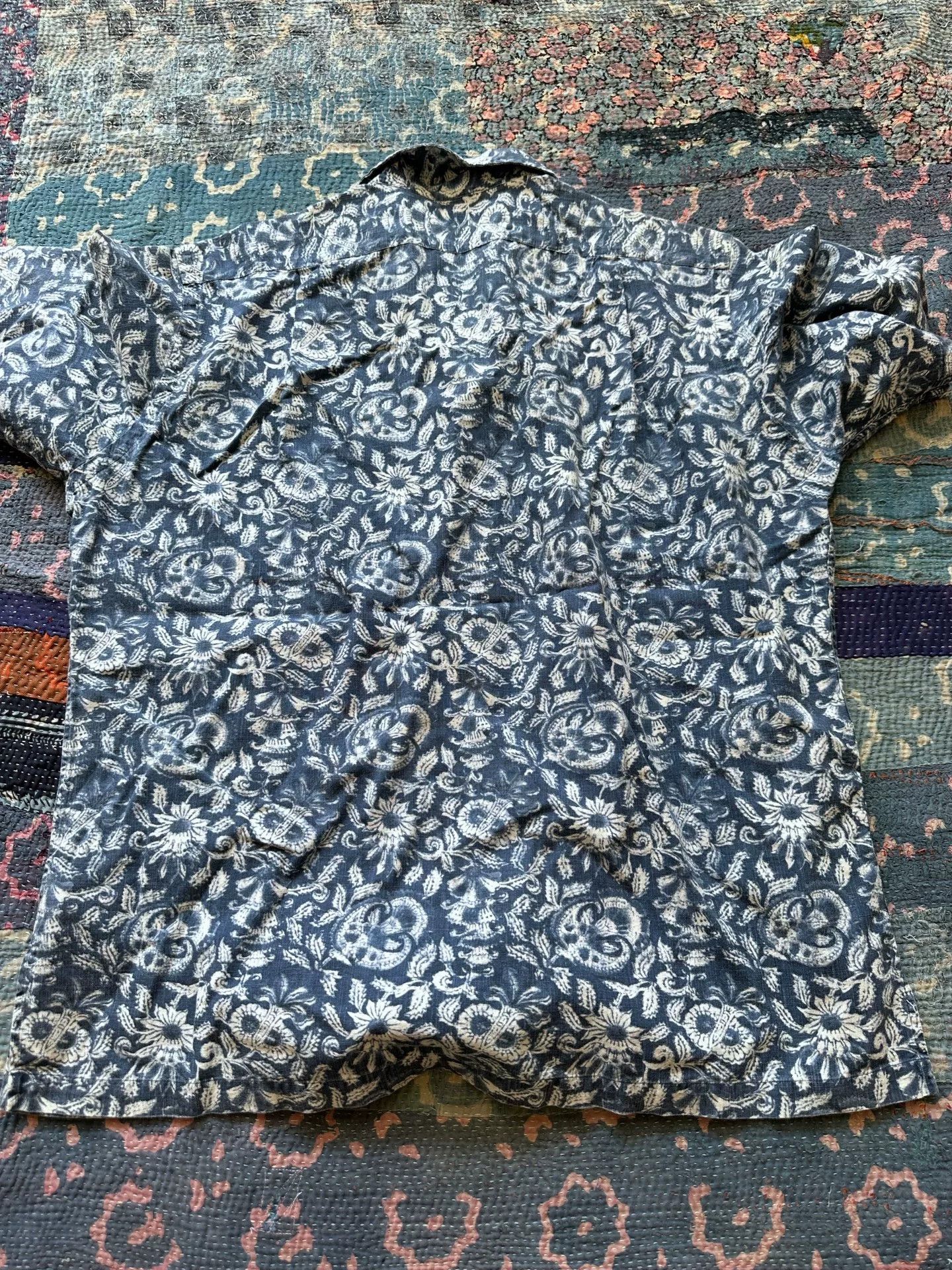 RRL Ralph Lauren Polo Ralph Lauren RRL Indigo Floral Shirt Size US L / EU 52-54 / 3 - 2 Thumbnail