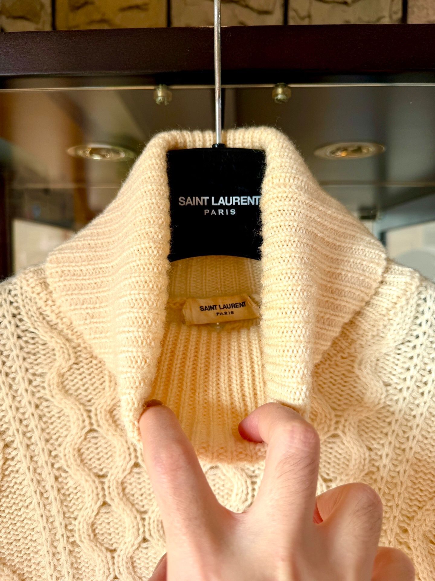 Saint Laurent Paris Saint Laurent 19SS Wool Cable Knit Turtleneck Size US M / EU 48-50 / 2 - 3 Thumbnail