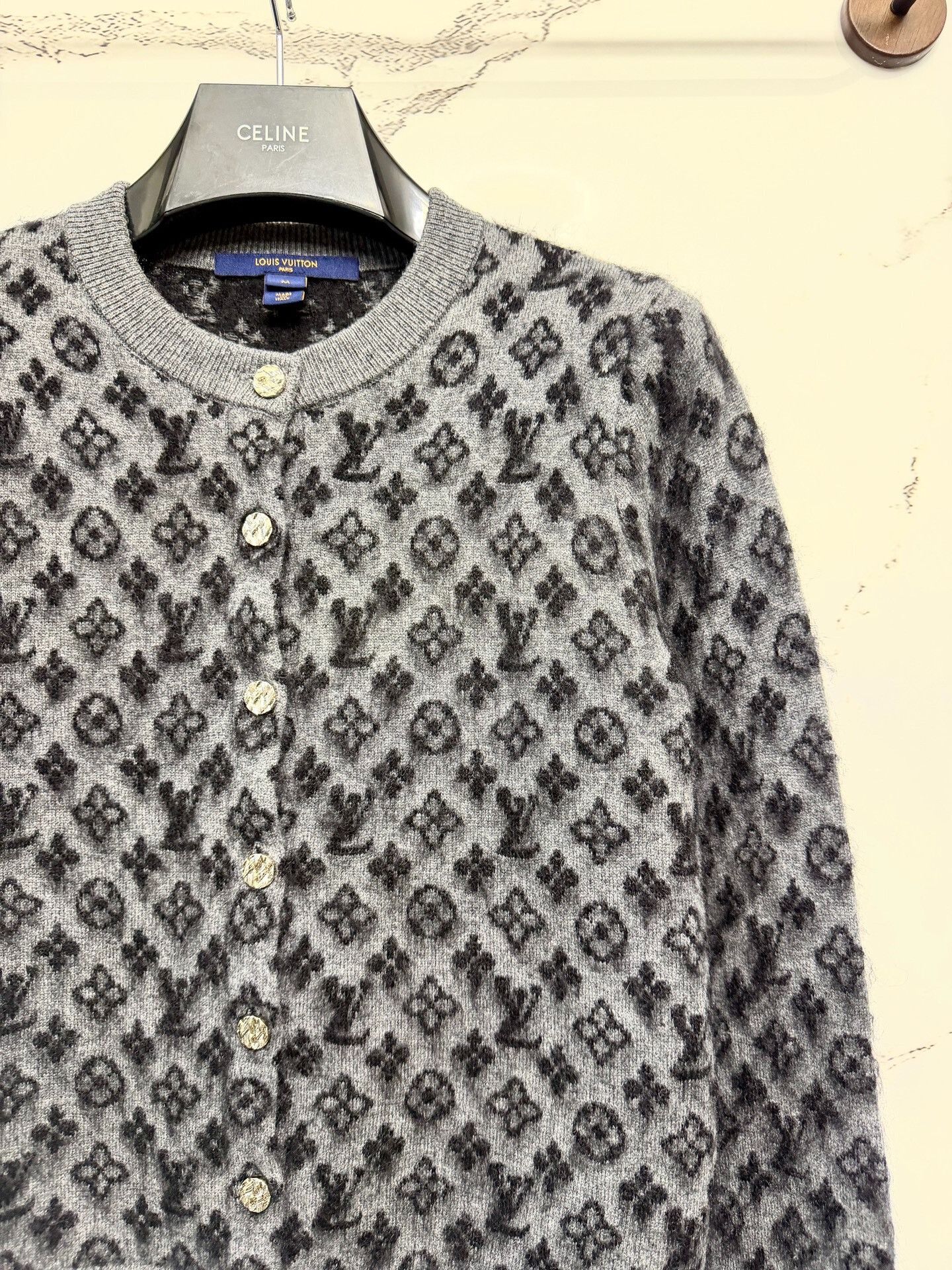 Louis Vuitton Louis Vuitton 26SS Black Gray Print Cardigan Size US M / EU 48-50 / 2 - 2 Thumbnail