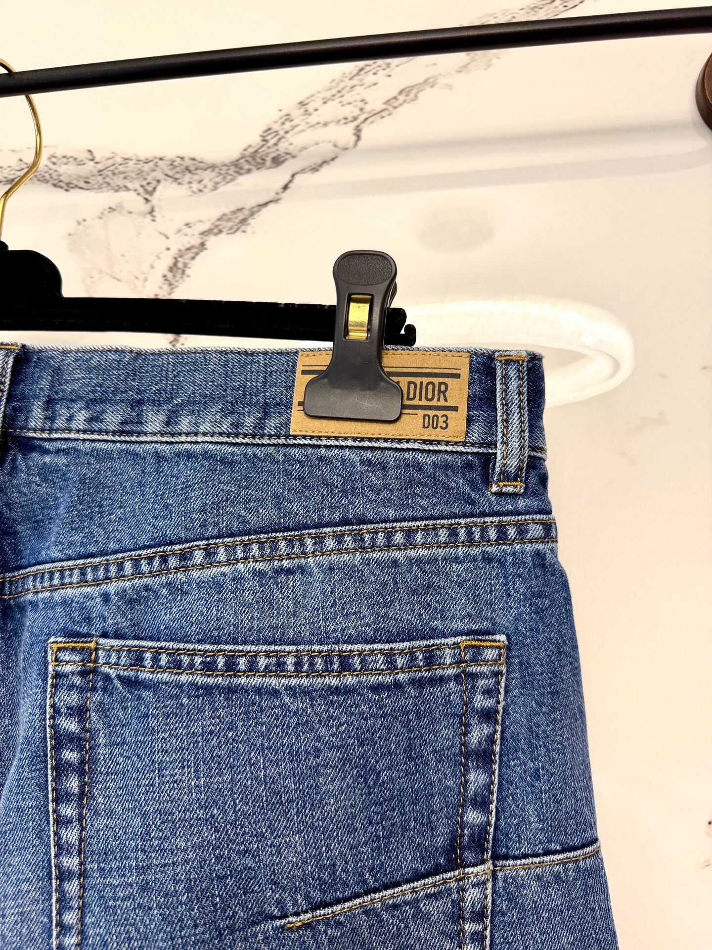 Dior Dior Dark Blue Leather Patch Straight Jeans Size US 26 / EU 42 - 3 Thumbnail