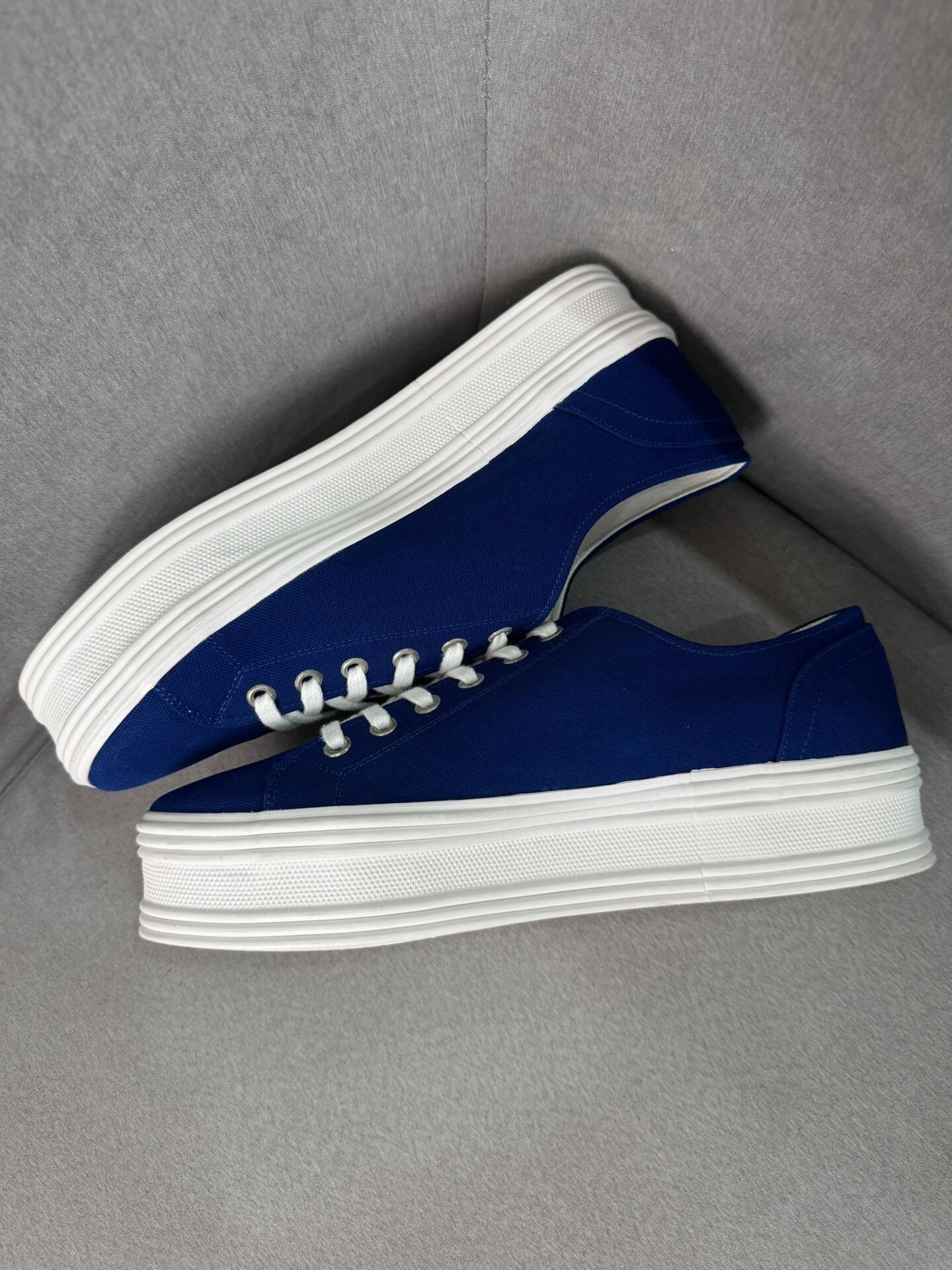 Celine Celine Triomphe Blue Platform Shoes Size US 7 / EU 40 - 4 Thumbnail