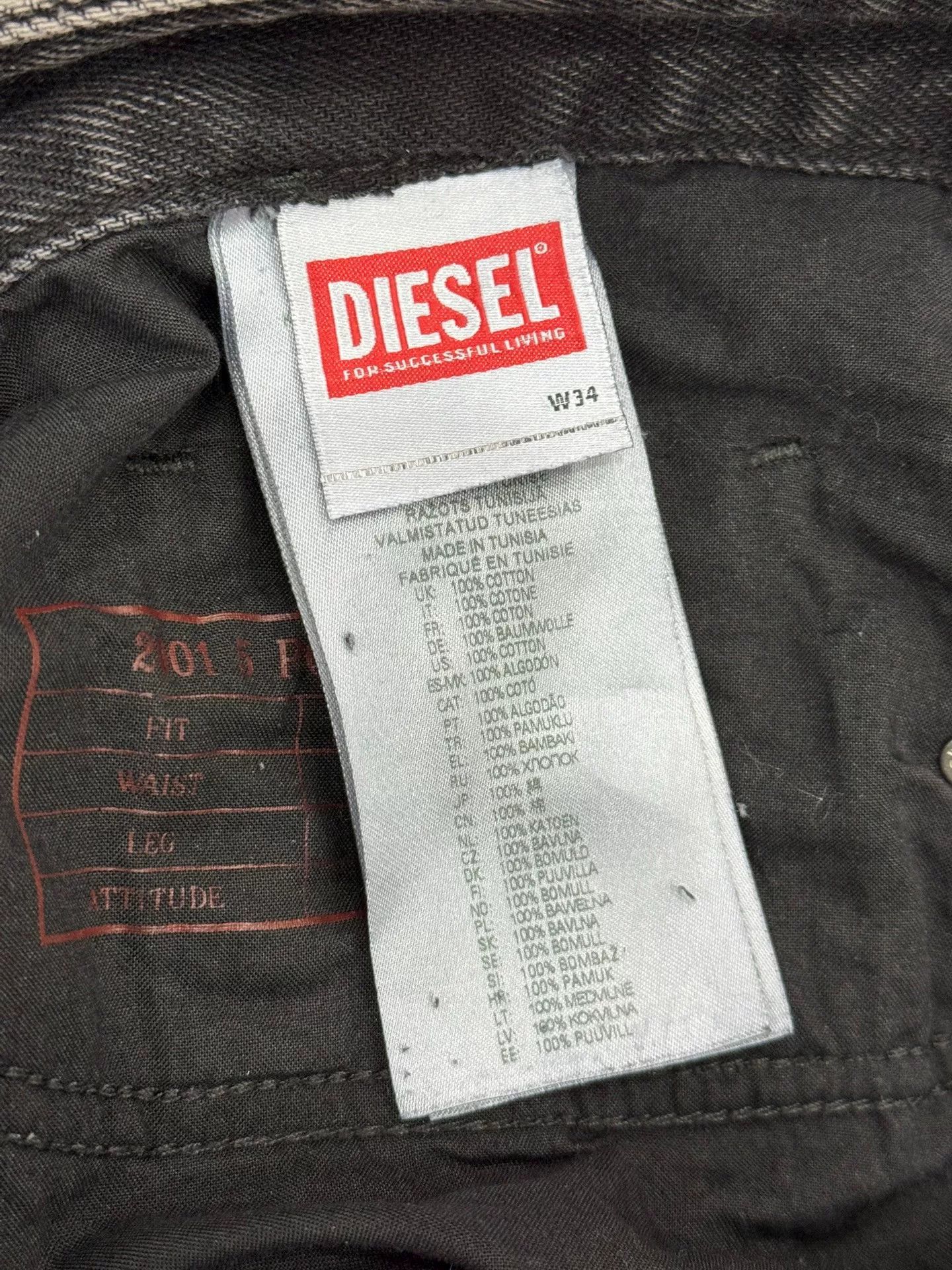 Diesel Diesel Black Wide-Leg Washed Jeans W34 Size US 34 / EU 50 - 7 Thumbnail