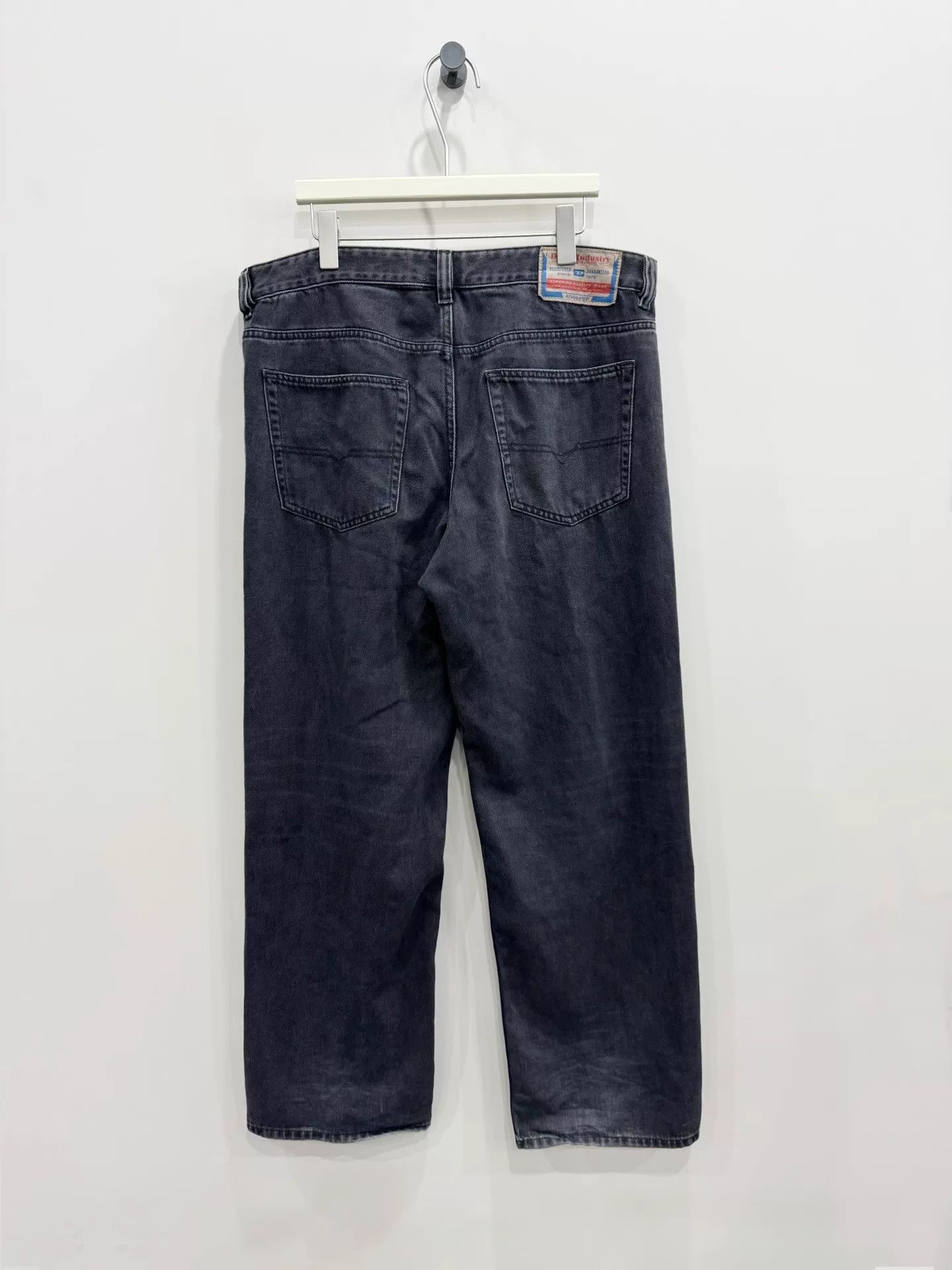 Diesel Diesel Black Wide-Leg Washed Jeans W34 Size US 34 / EU 50 - 2 Thumbnail