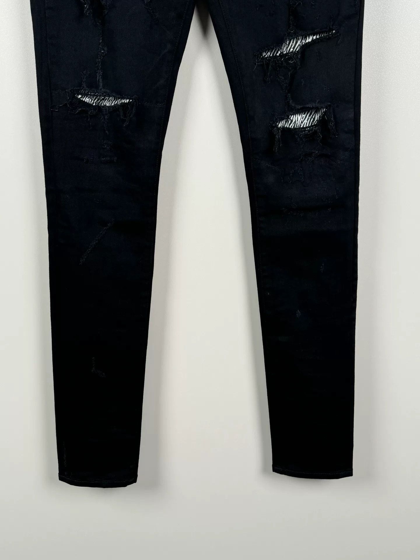 Amiri Amiri Zebra Sequin Distressed Jeans Size US 31 - 4 Thumbnail