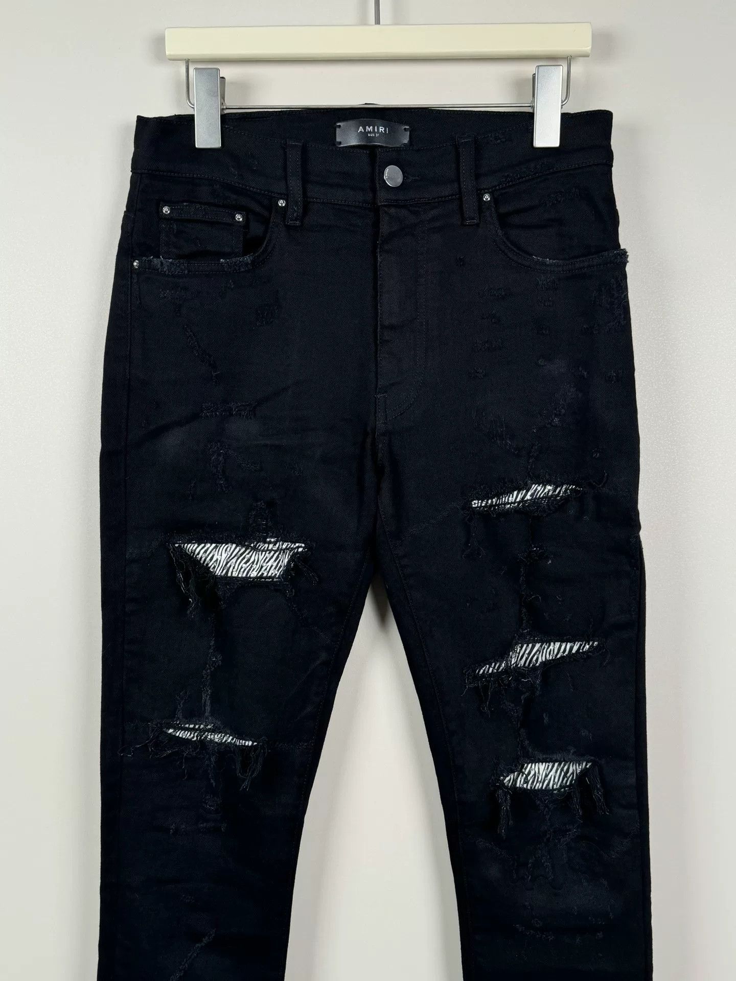 Amiri Amiri Zebra Sequin Distressed Jeans Size US 31 - 3 Thumbnail