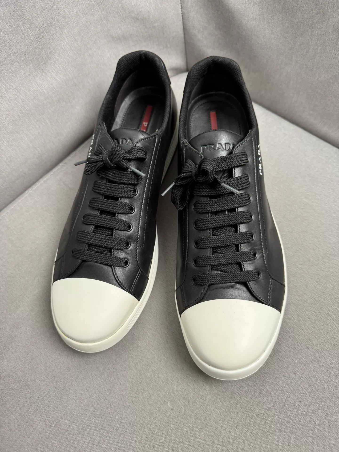 Prada Prada Black White Sneakers Size 46 Size US 12 / EU 45 - 3 Thumbnail