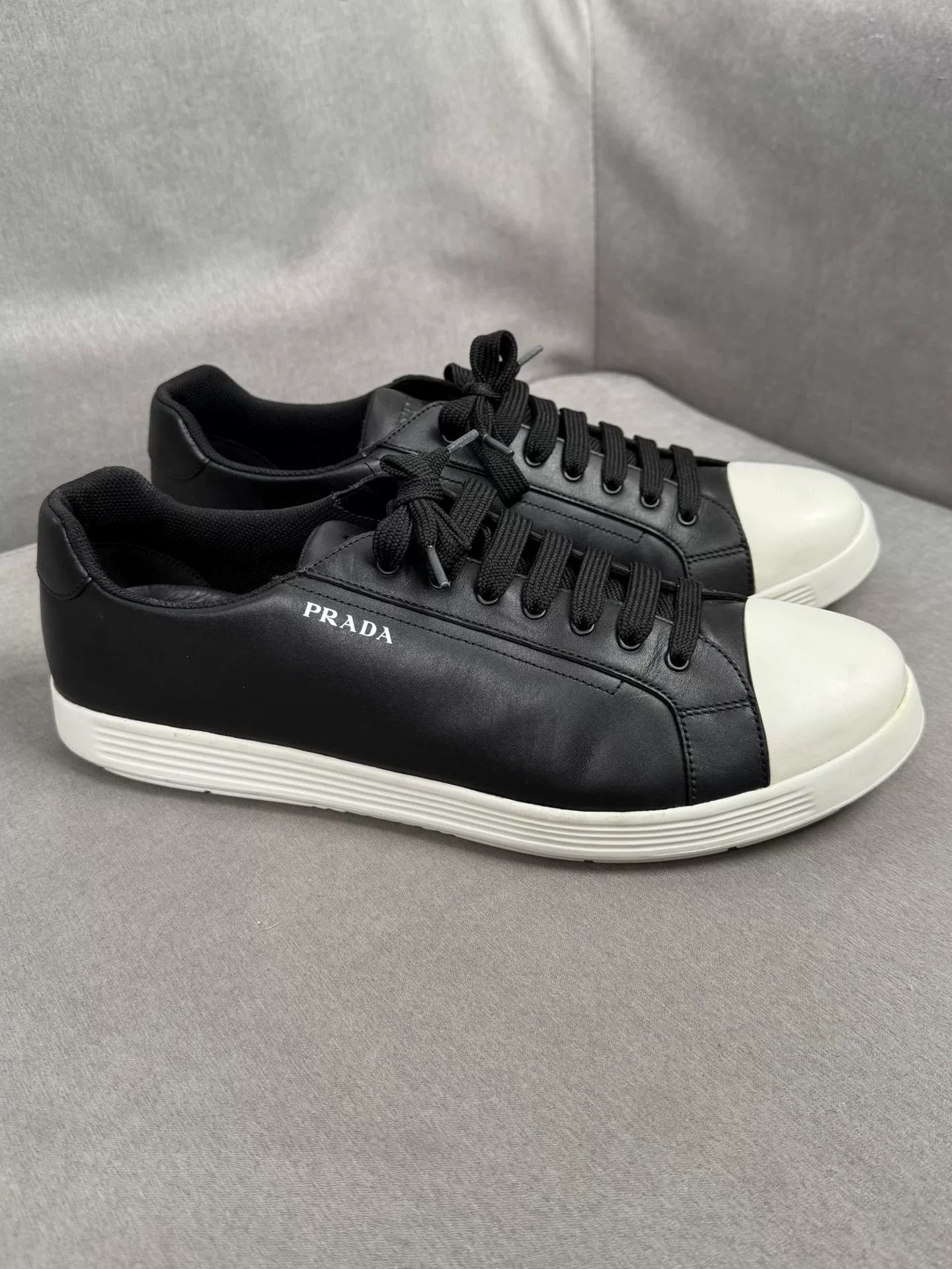 Prada Prada Black White Sneakers Size 46 Size US 12 / EU 45 - 2 Thumbnail