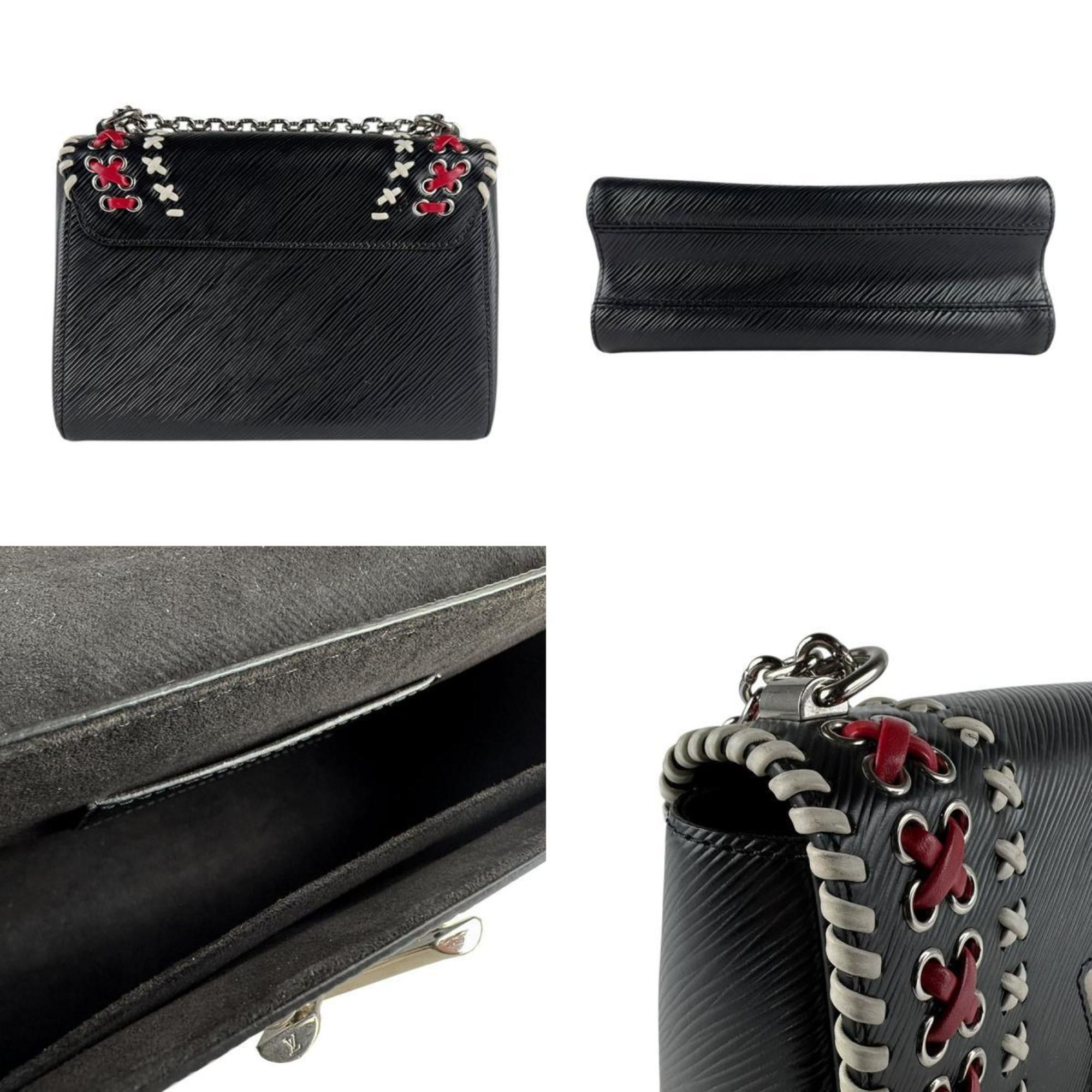 Louis Vuitton Louis Vuitton Epi Twist MM Shoulder Bag in Leather, Black/Off-White/Red, Silver, Women's, M42778 z8552 Size ONE SIZE - 3 Thumbnail