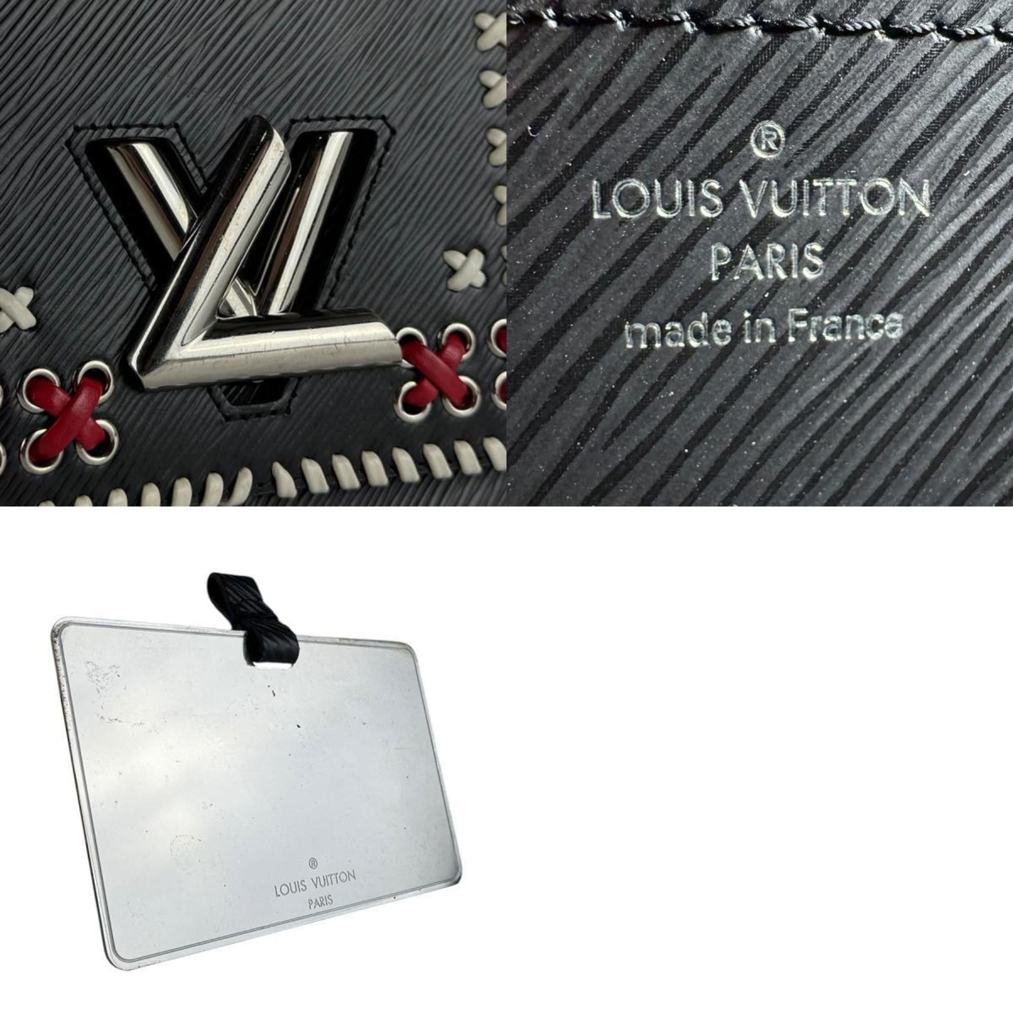 Louis Vuitton Louis Vuitton Epi Twist MM Shoulder Bag in Leather, Black/Off-White/Red, Silver, Women's, M42778 z8552 Size ONE SIZE - 5 Thumbnail