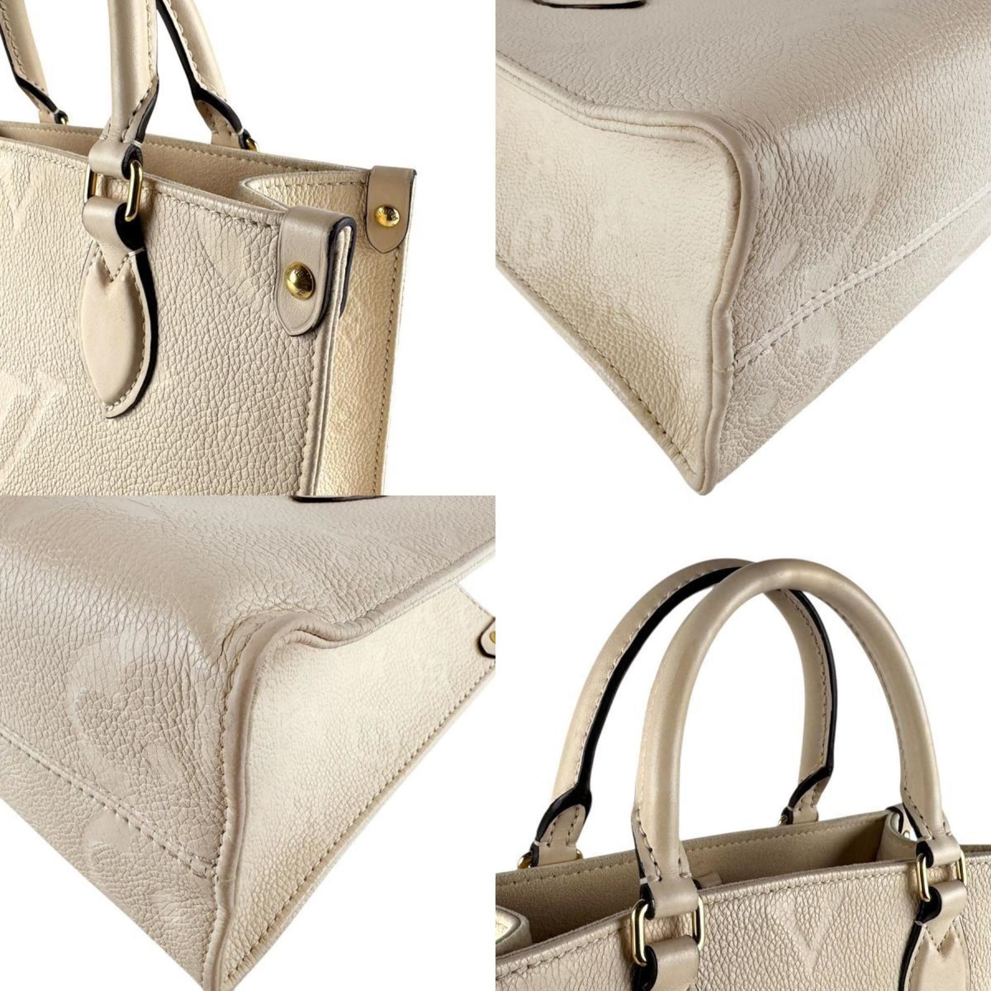 Louis Vuitton Louis Vuitton Monogram Empreinte On-the-Go PM Handbag/Shoulder Bag, Crème, Women's, M46569 z8567 Size ONE SIZE - 4 Thumbnail