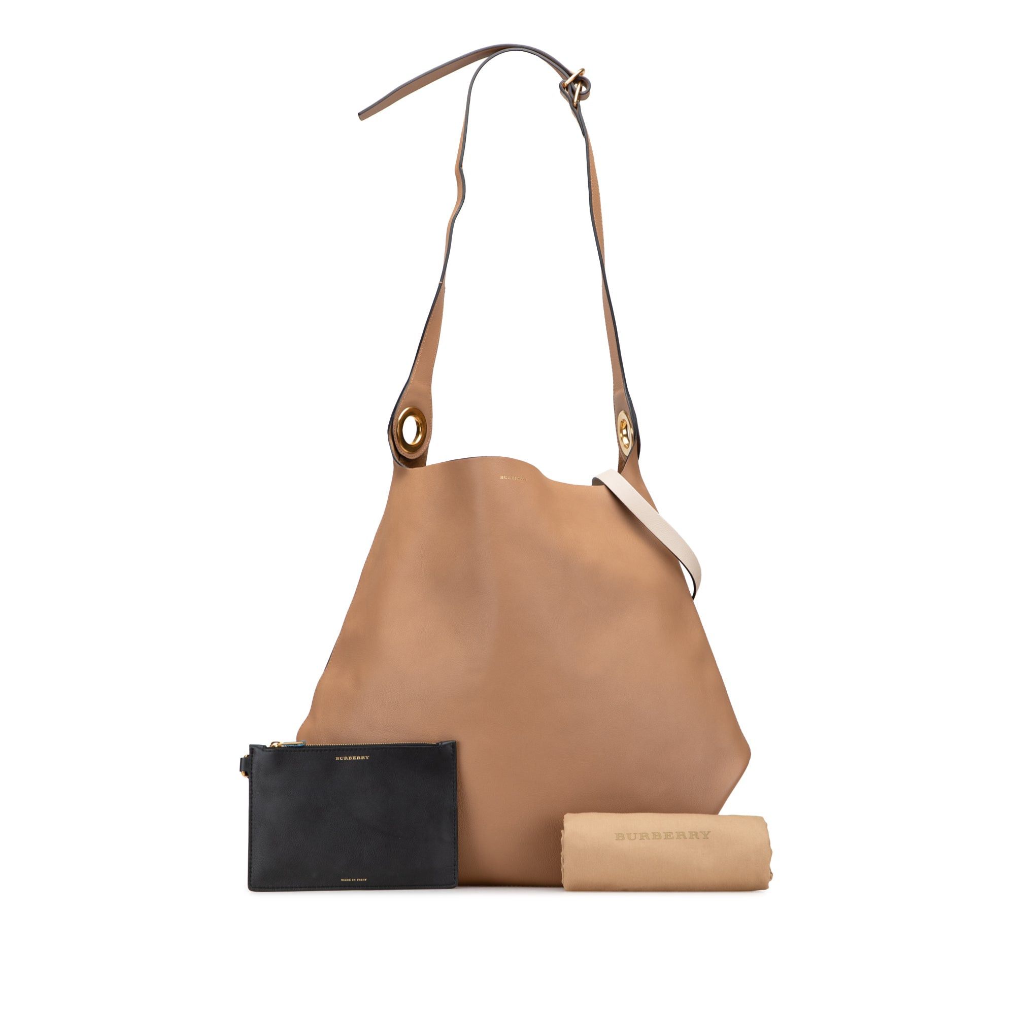 Burberry Bicolor Calfskin Grommet Hobo Size ONE SIZE - 9 Thumbnail