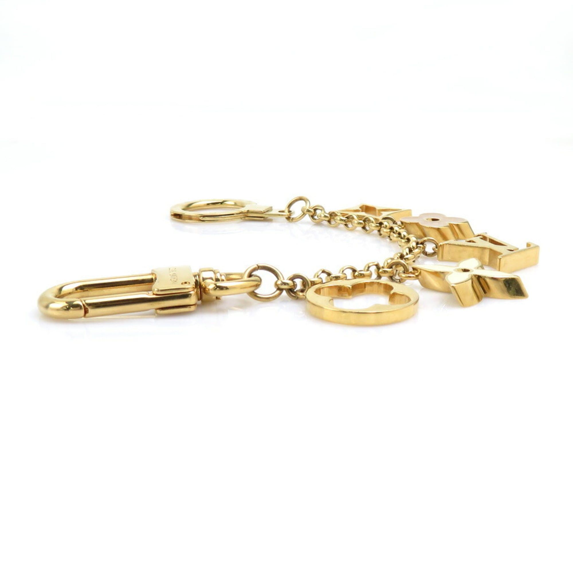 Louis Vuitton Louis Vuitton Fleur de Monogram Bag Charm Chain in Metal/Enamel, Gold/Beige/Off-White, Women's, M65111 e61454j Size ONE SIZE - 2 Thumbnail