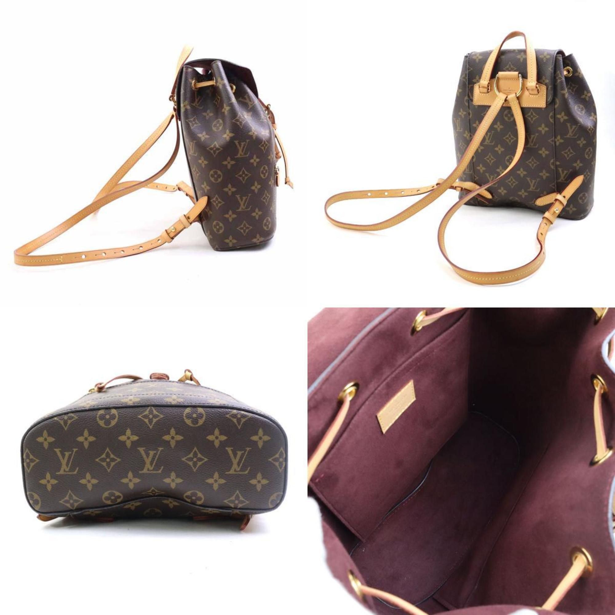 Louis Vuitton Louis Vuitton Monogram Montsouris Backpack in Canvas, Brown and Gold, Women's, M43431 e61442j Size ONE SIZE - 2 Thumbnail