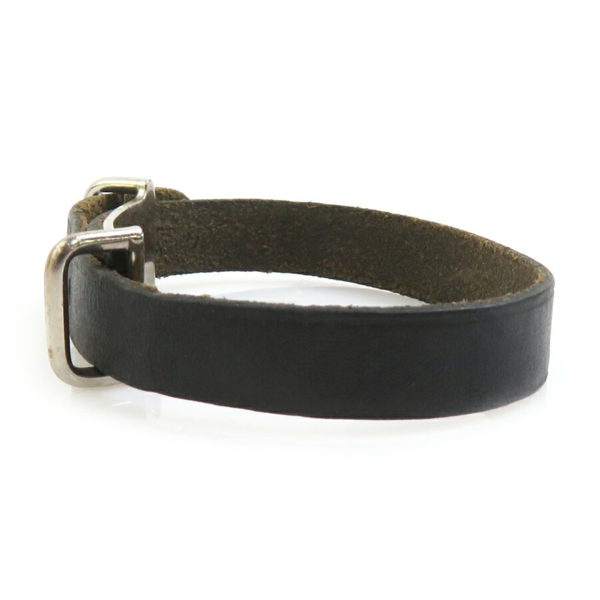 Hermes Hermès HERMES Bracelet Leather/Metal Black/Silver Women's e61497a Size ONE SIZE - 2 Thumbnail