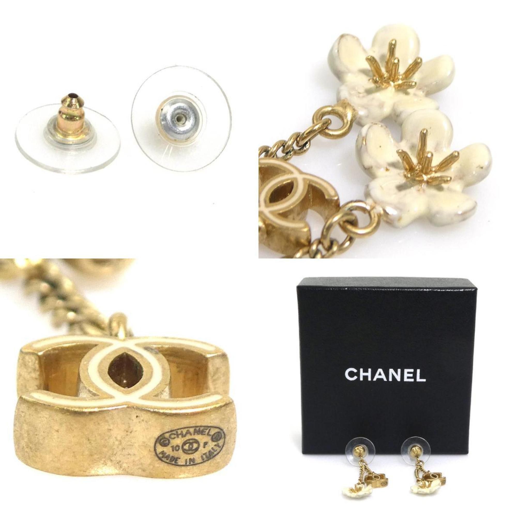 Chanel CHANEL Women's Gold and White Metal Earrings h31929a Size ONE SIZE - 5 Thumbnail