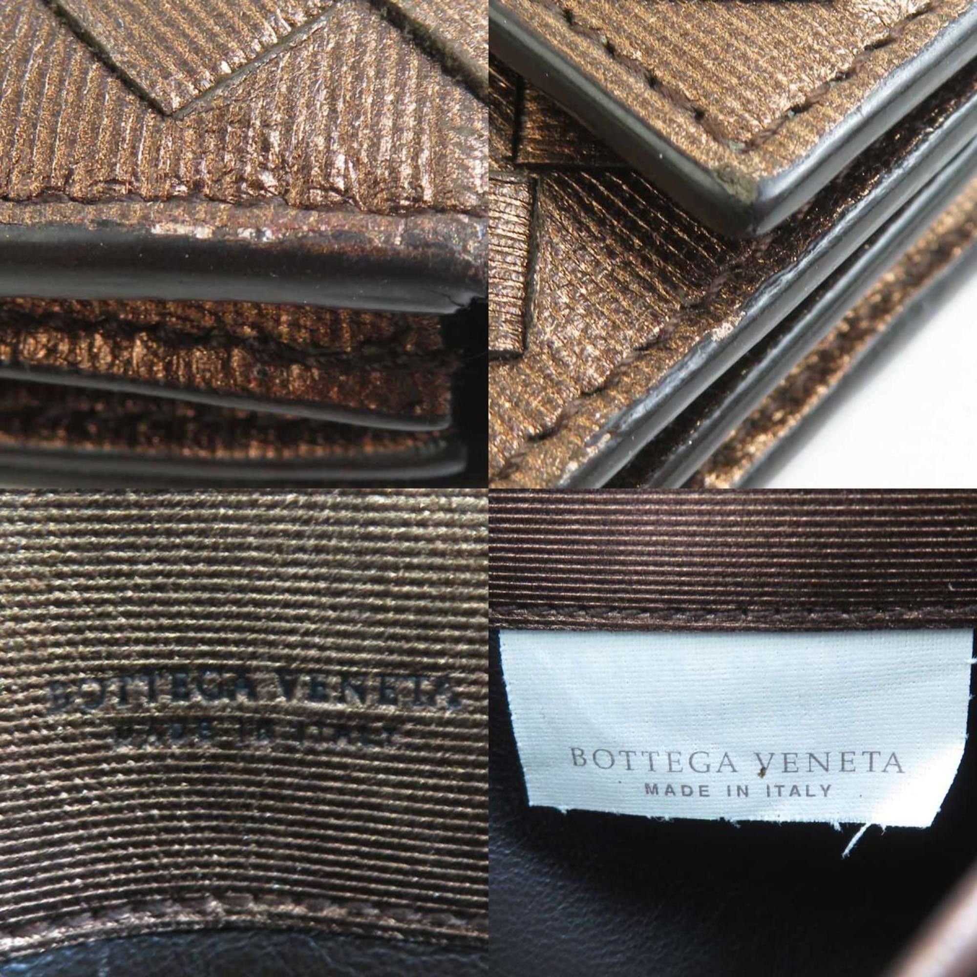 Bottega Veneta Bottega Veneta Long Wallet in Intrecciato Leather, Metallic Brown, Unisex, r10985 Size ONE SIZE - 5 Thumbnail