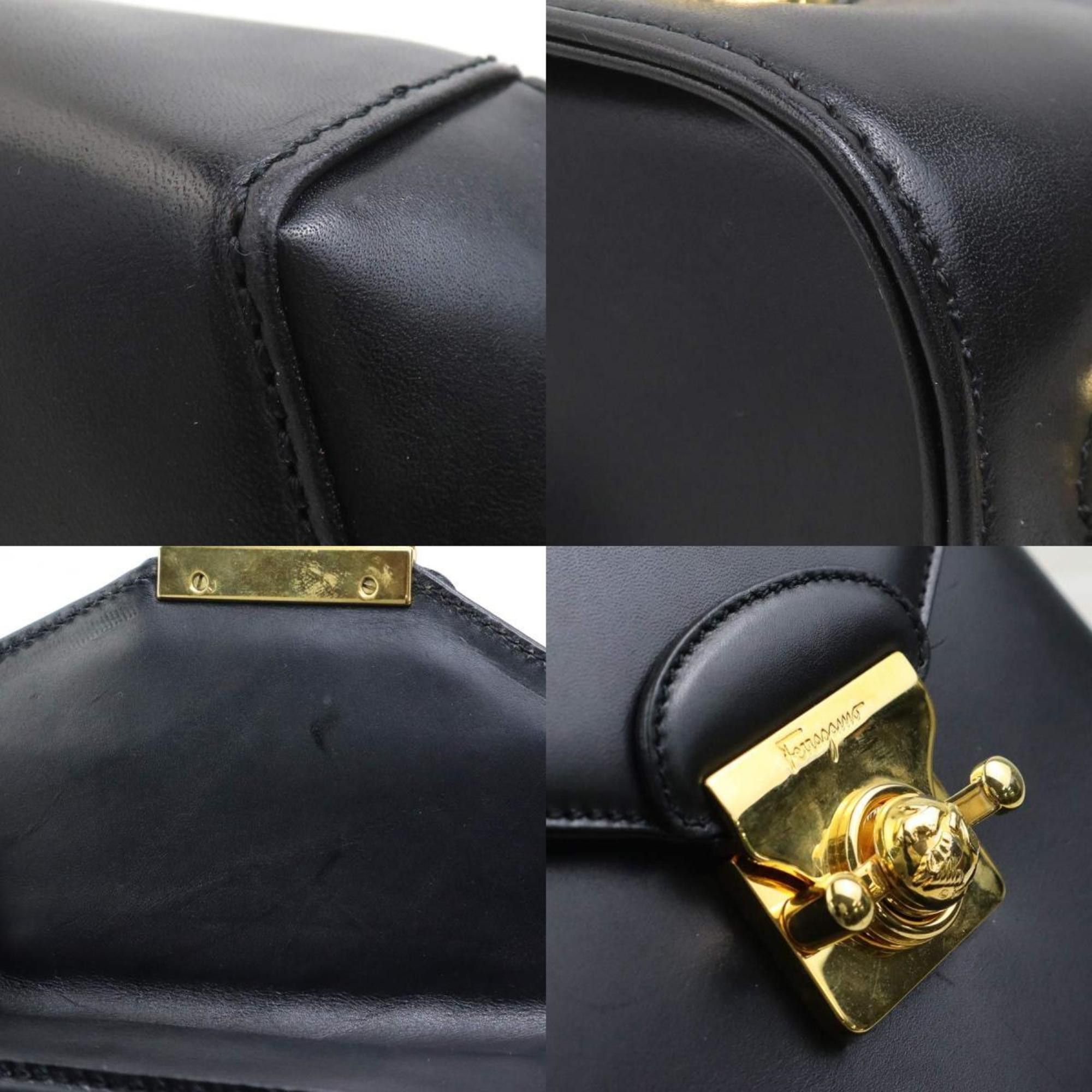 Salvatore Ferragamo Salvatore Ferragamo Backpack in Black and Gold Leather for Women (e61441k) Size ONE SIZE - 3 Thumbnail