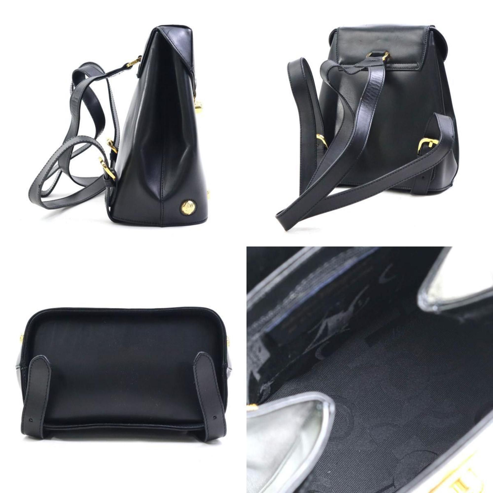 Salvatore Ferragamo Salvatore Ferragamo Backpack in Black and Gold Leather for Women (e61441k) Size ONE SIZE - 2 Thumbnail