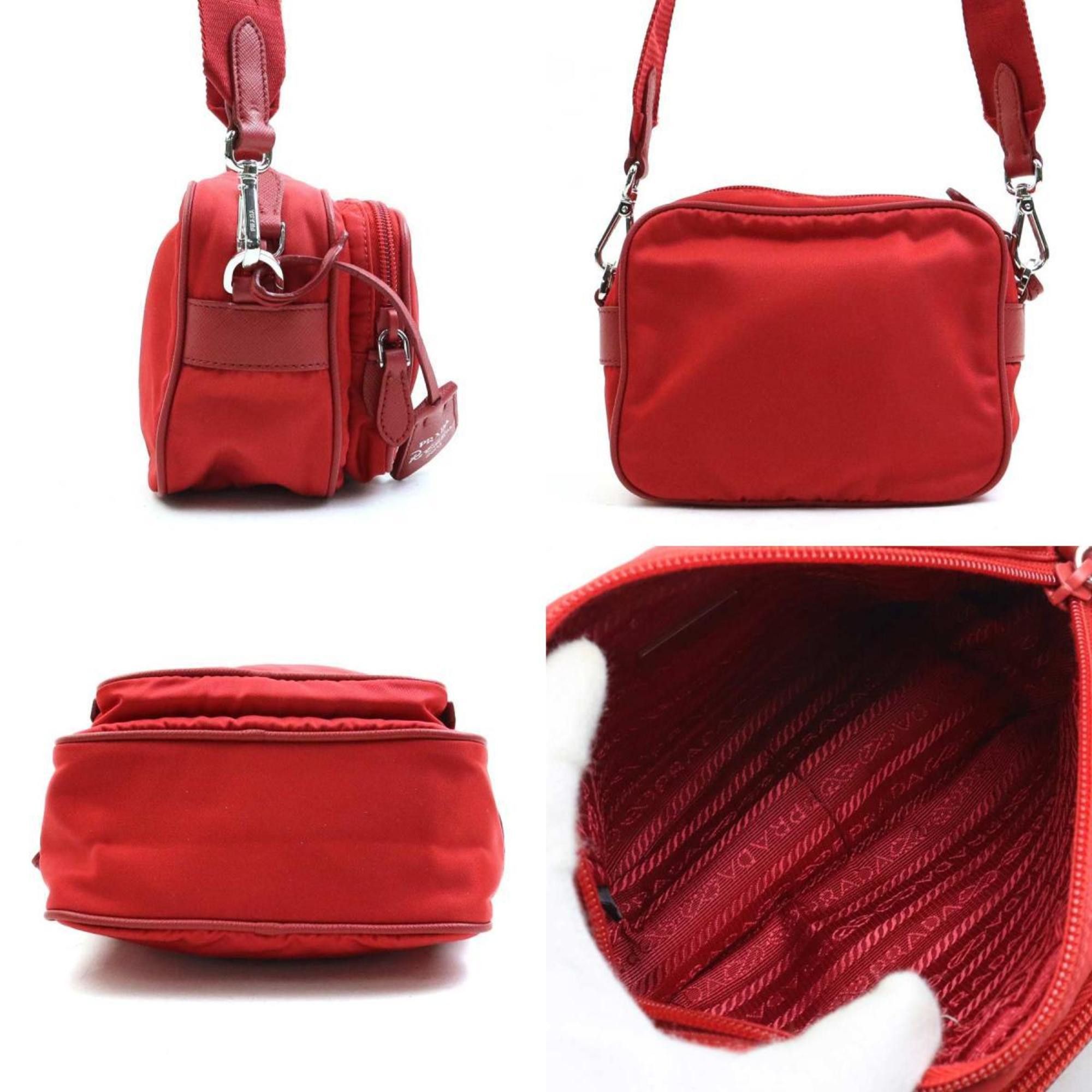 Prada Prada Shoulder Bag, Nylon, Red, Women's, 1BH153 56534a Size ONE SIZE - 2 Thumbnail