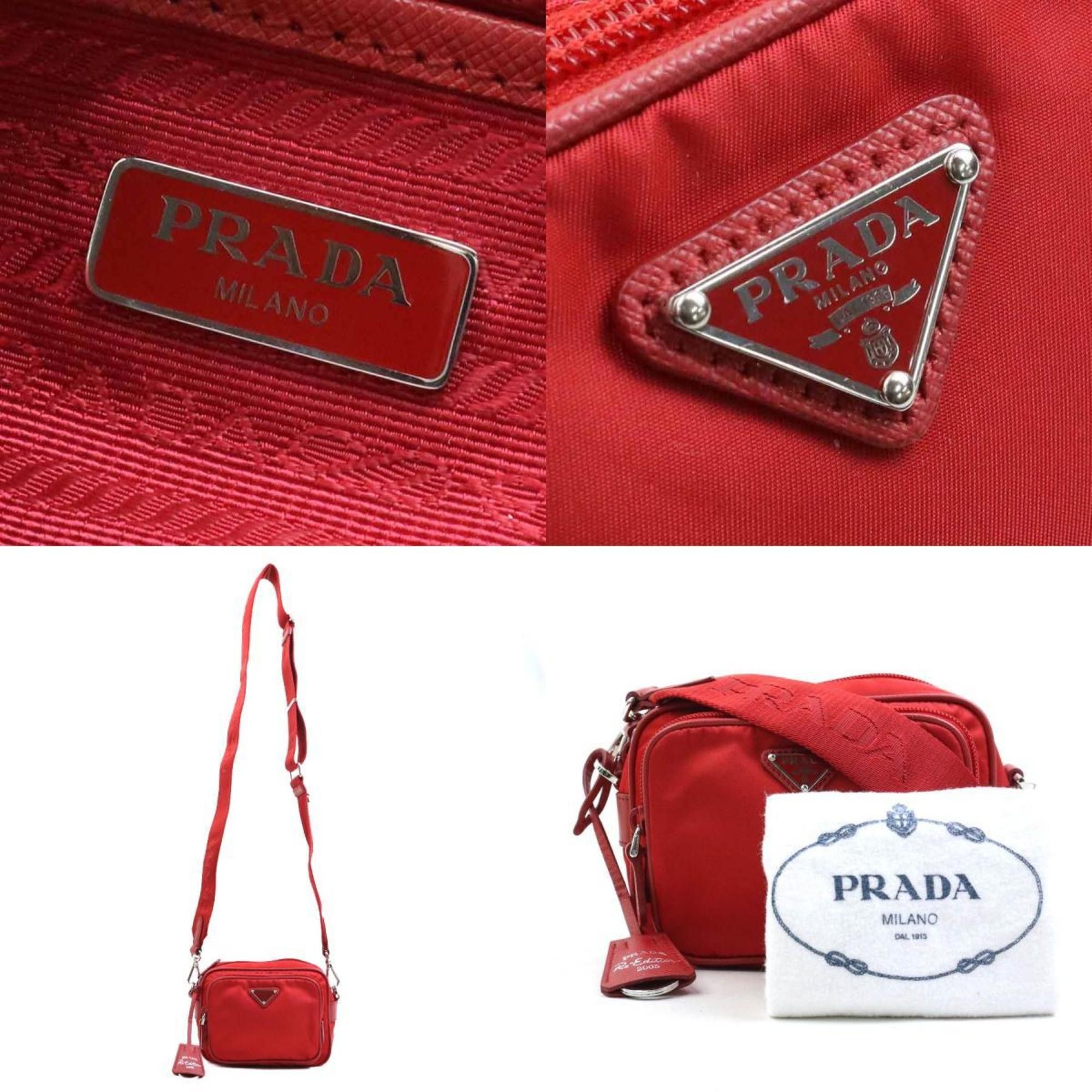 Prada Prada Shoulder Bag, Nylon, Red, Women's, 1BH153 56534a Size ONE SIZE - 5 Thumbnail