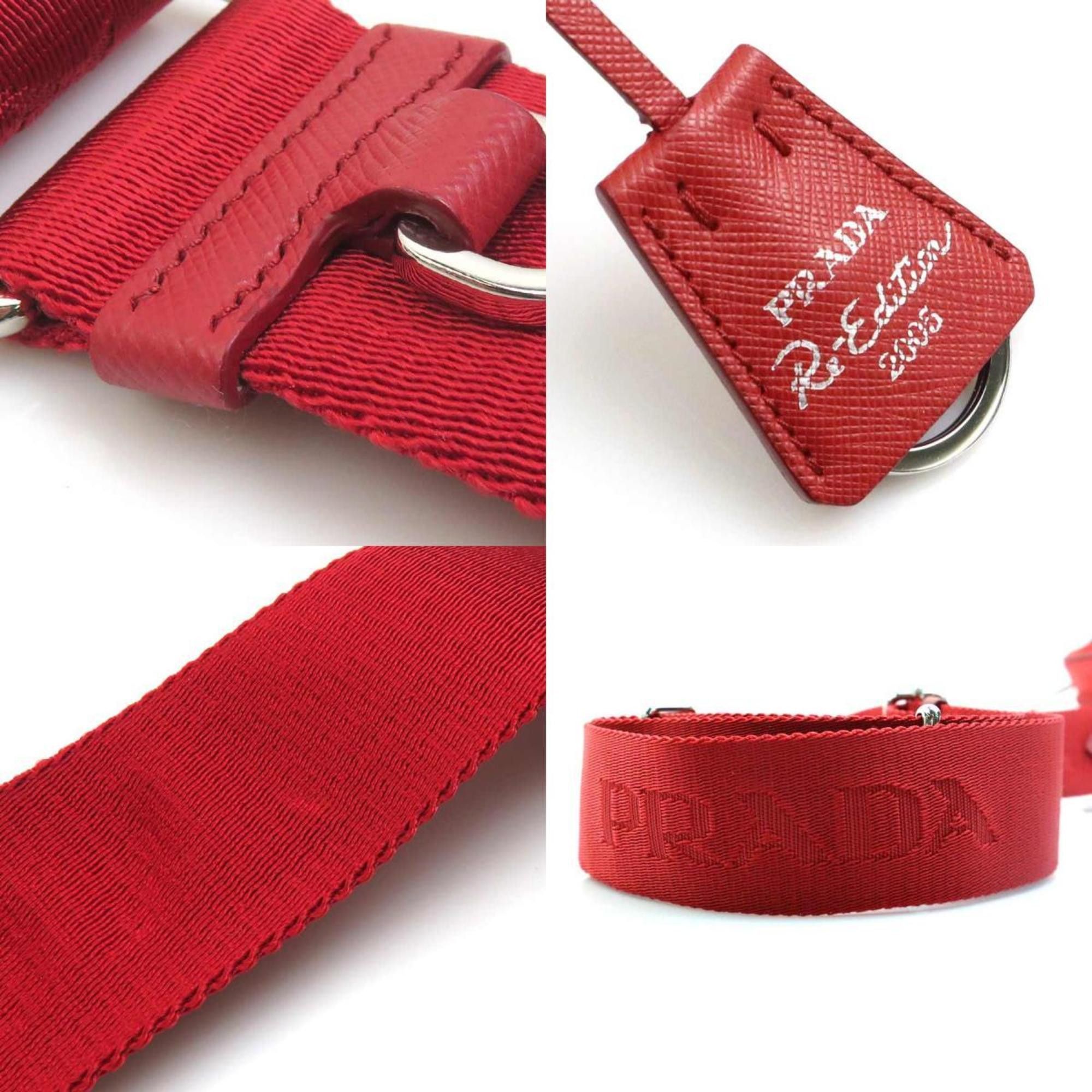 Prada Prada Shoulder Bag, Nylon, Red, Women's, 1BH153 56534a Size ONE SIZE - 4 Thumbnail