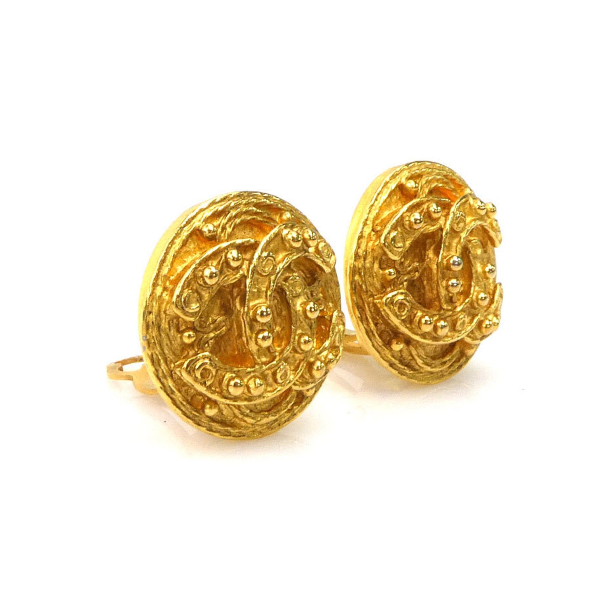 Chanel CHANEL Coco Mark Metal Gold Earrings for Women e61487n Size ONE SIZE - 2 Thumbnail
