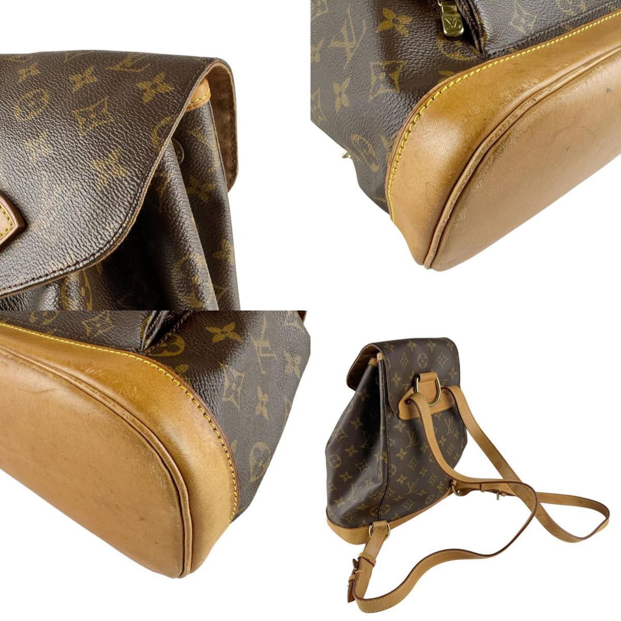Louis Vuitton Louis Vuitton Monogram Montsouris MM Backpack in Canvas, Brown, Unisex, M51136 z8659 Size ONE SIZE - 4 Thumbnail