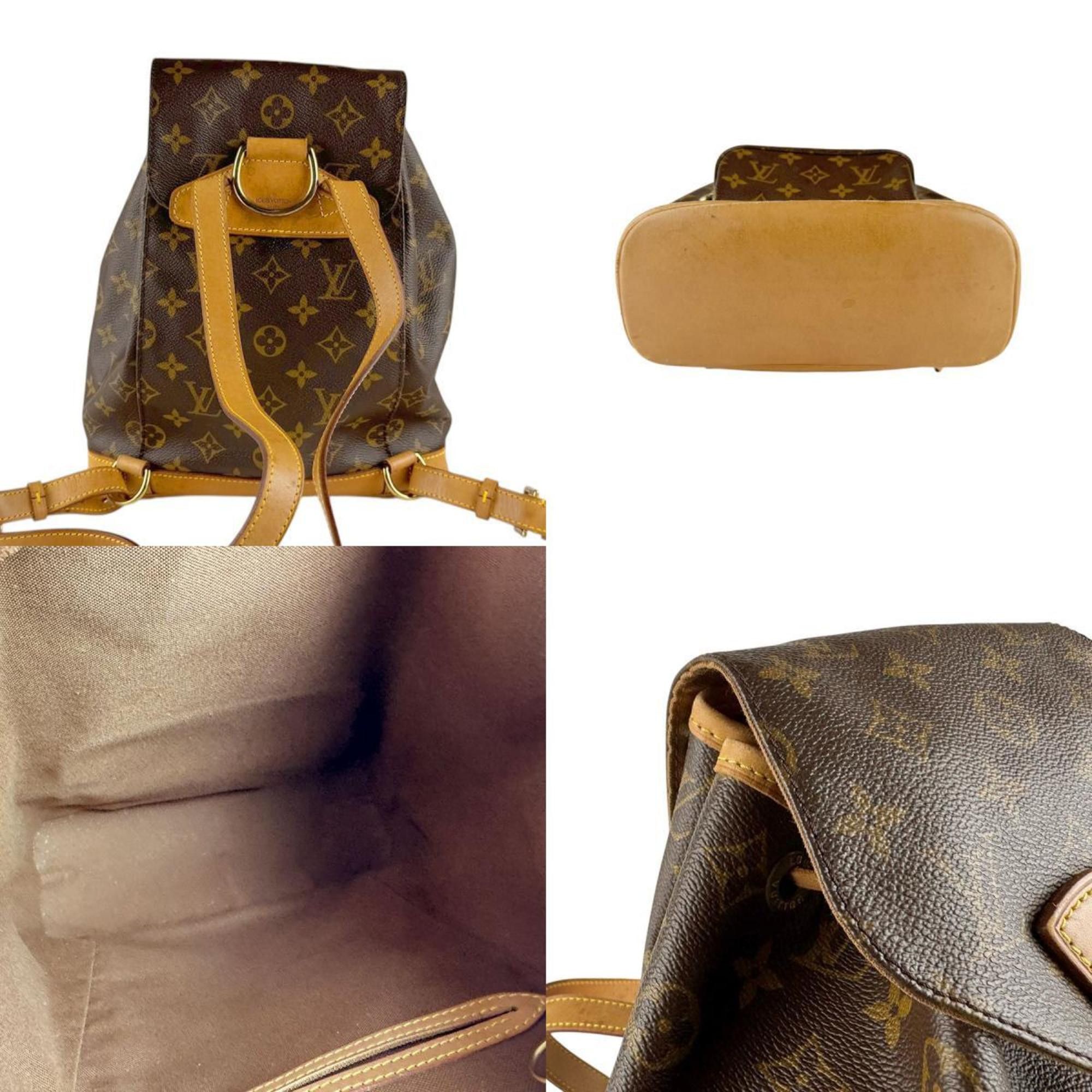 Louis Vuitton Louis Vuitton Monogram Montsouris MM Backpack in Canvas, Brown, Unisex, M51136 z8659 Size ONE SIZE - 3 Thumbnail