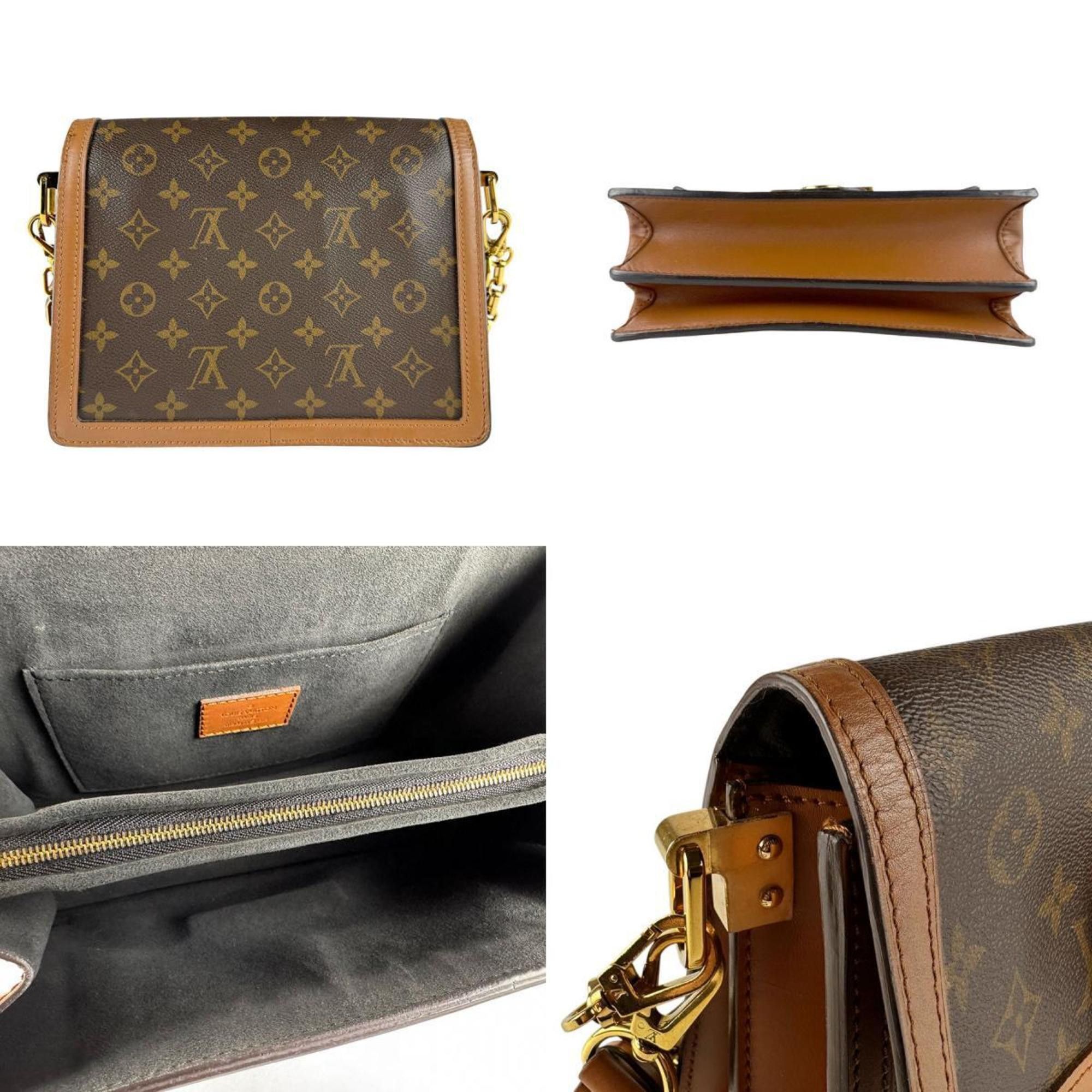 Louis Vuitton Louis Vuitton Monogram Reverse Dauphine MM Shoulder Bag, 2-Way Canvas, Brown and Gold, Women's, M45958 z8655 Size ONE SIZE - 3 Thumbnail