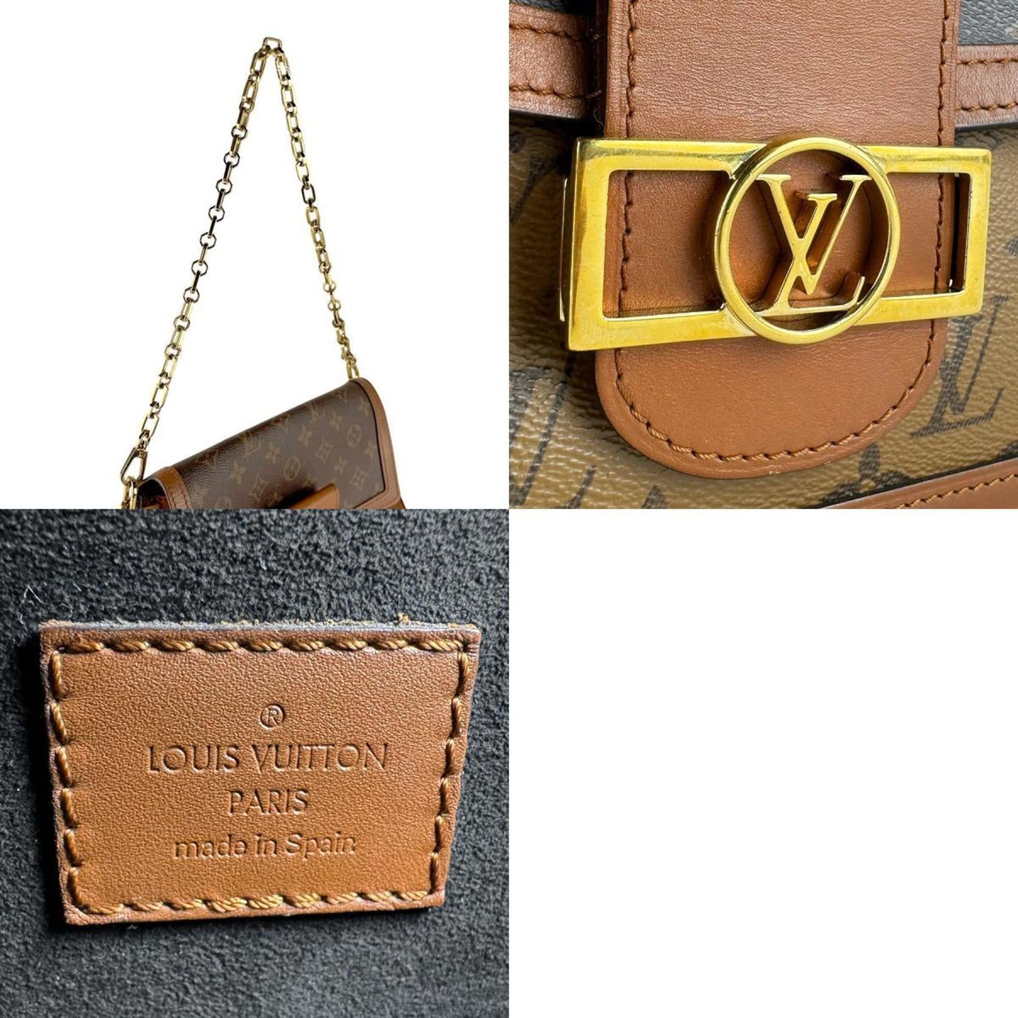 Louis Vuitton Louis Vuitton Monogram Reverse Dauphine MM Shoulder Bag, 2-Way Canvas, Brown and Gold, Women's, M45958 z8655 Size ONE SIZE - 5 Thumbnail